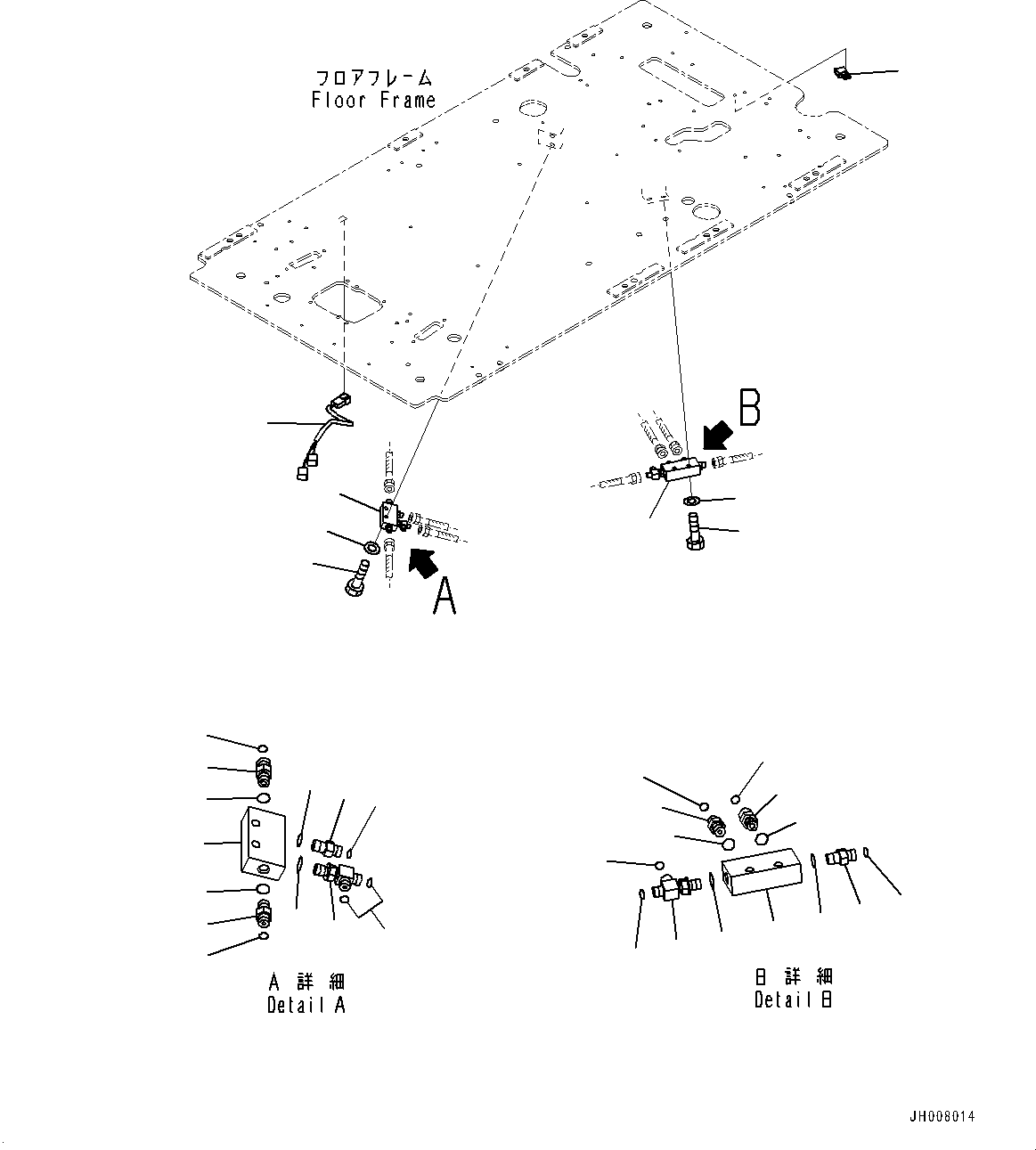 Excavators Komatsu / PC200LC-8M0 S/N 400001-UP(0000650C) / Cab, Floor, P, T Block (#400001-)(K020055 : K1110-207055)