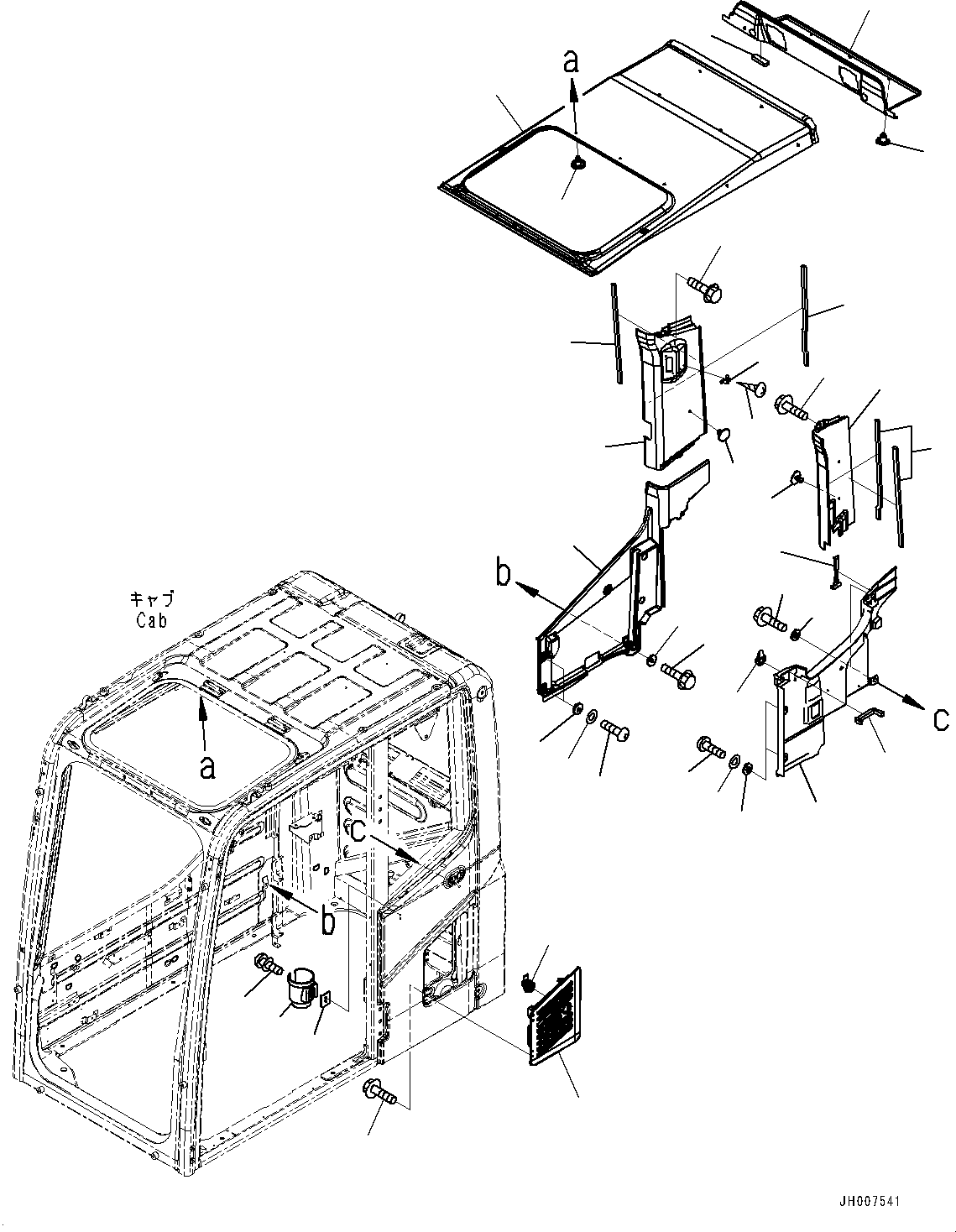 Excavators Komatsu / PC200LC-8M0 S/N 400001-UP(0000650C) / Cab, Roof Cover and Air Intake (#400001-400001)(K019011 : K1110-205011)