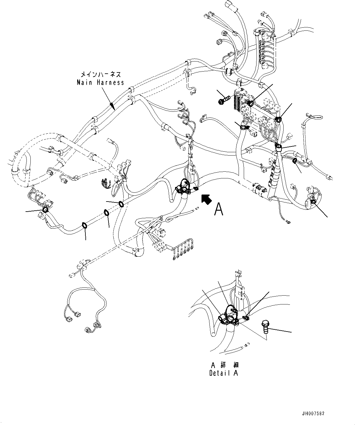 Excavators Komatsu / PC200LC-8M0 S/N 400001-UP(0000650C) / Cab, Cab In Parts, Main Wiring Harness Clamp (#400001-400001)(K019023 : K1110-205023)