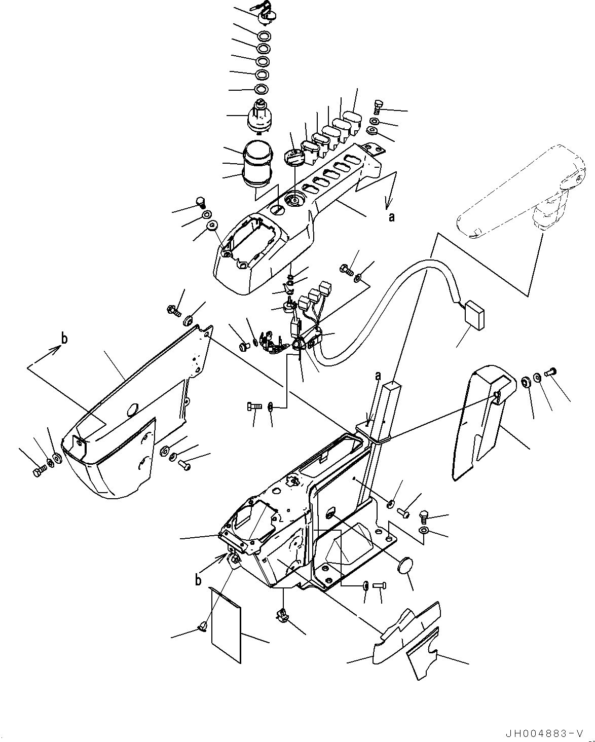 Excavators Komatsu / PC200LC-8M0 S/N 400001-UP(0000650C) / Cab, Floor, Console, R.H. (#400001-400001)(K019044 : K1110-205044)