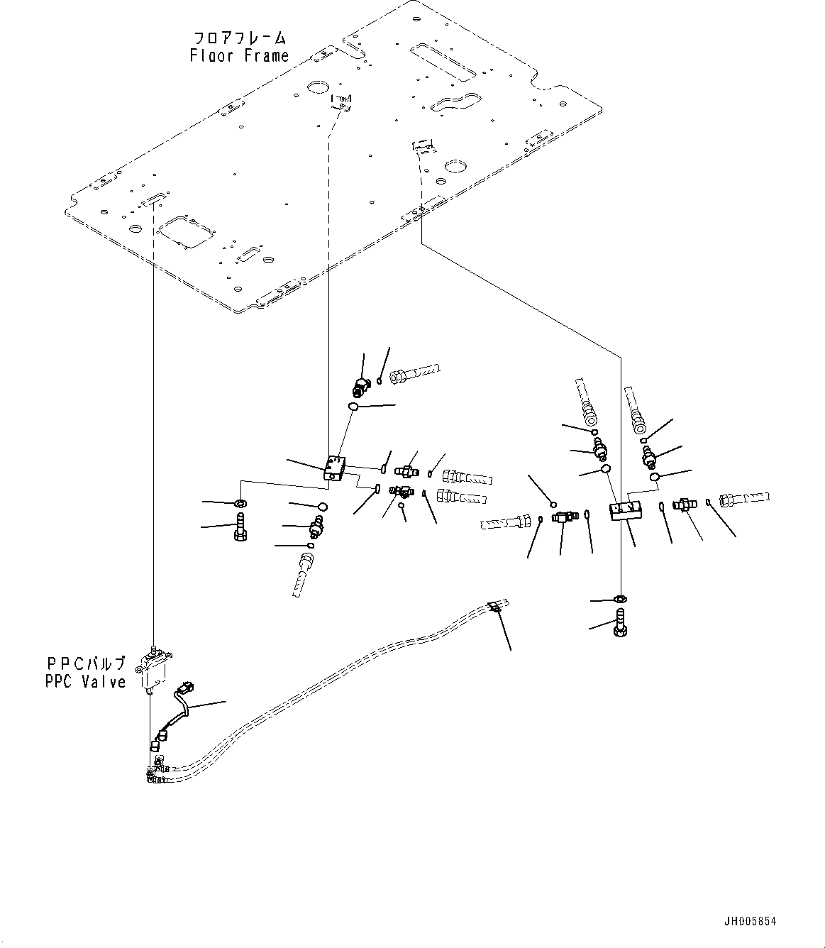 Excavators Komatsu / PC200LC-8M0 S/N 400001-UP(0000650C) / Cab, Floor, P, T Block (#400001-400001)(K019055 : K1110-205055)