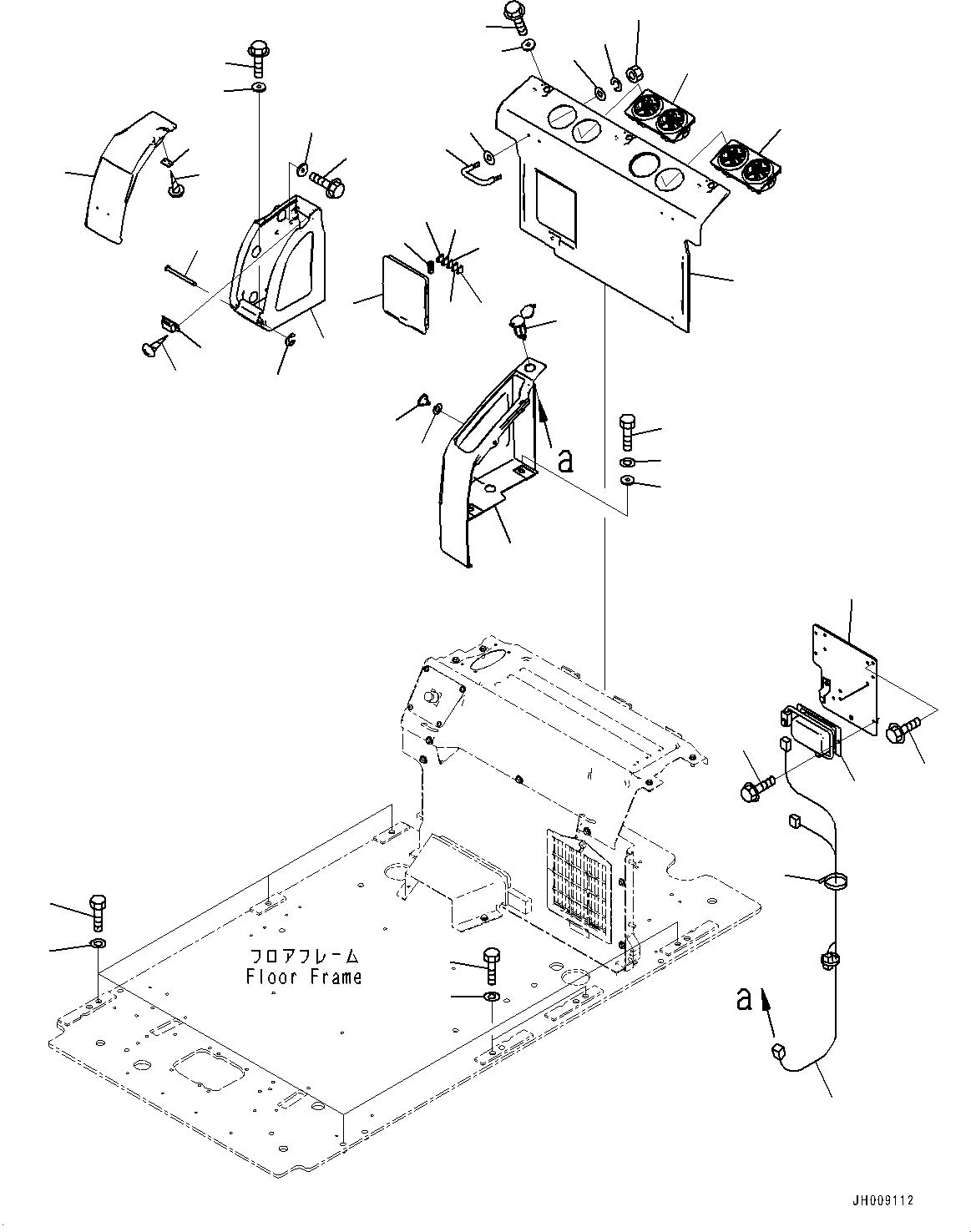 Excavators Komatsu / PC200LC-8M0 S/N 400001-UP(0000650C) / Cab, Cab In Parts, Rear Cover (#400001-)(K020024 : K1110-207024)
