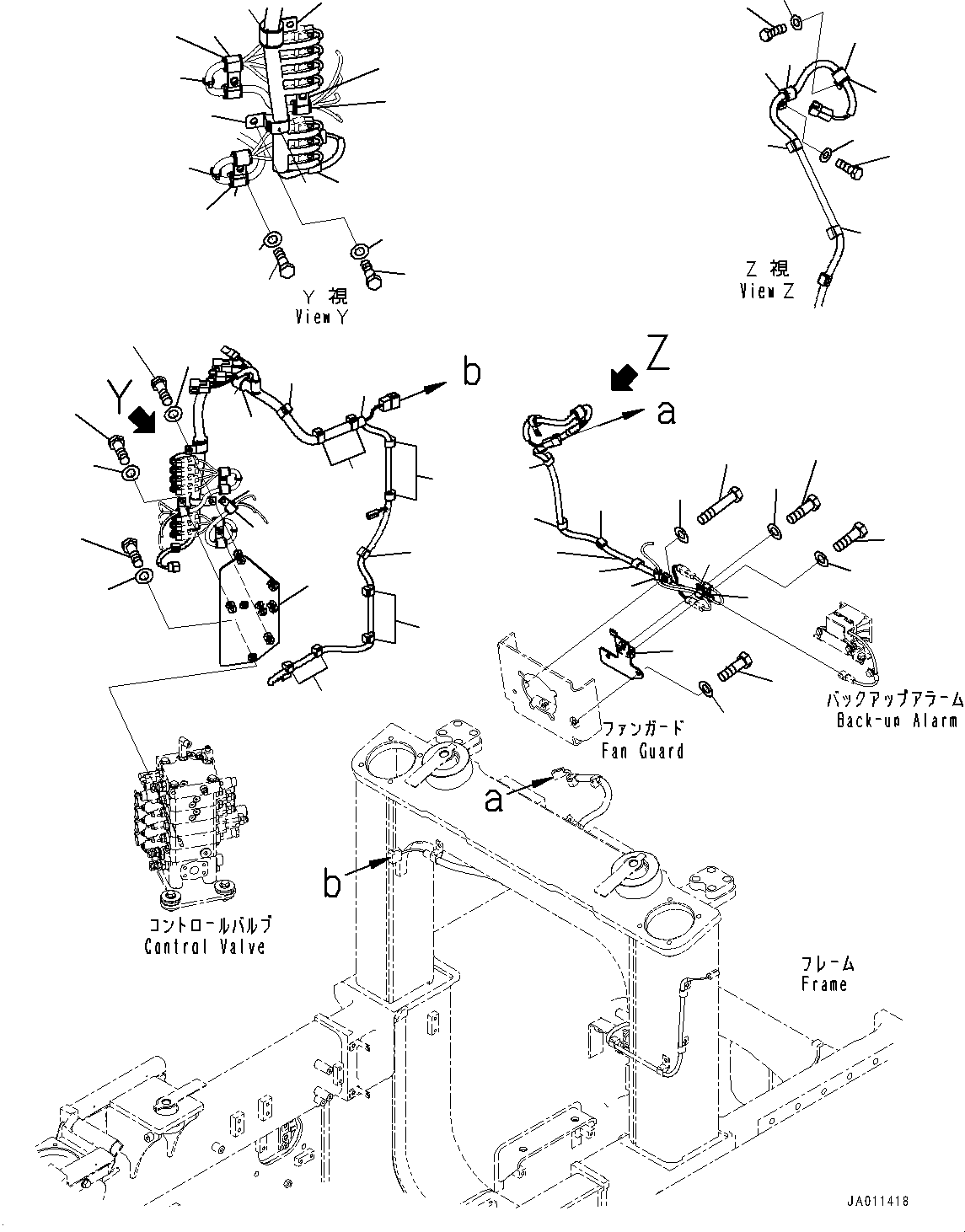 Bulldozers Komatsu / D61PX-23 S/N 30001-UP(0000655C) / Electric Wiring Harness, Wiring Harness and Bracket (1/2) (#30001-30616)(E002001 : E0200-001001)