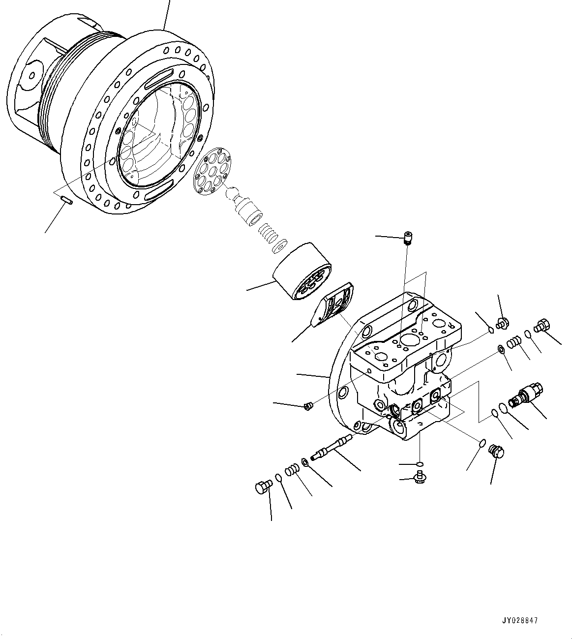 Bulldozers Komatsu / D61PX-23 S/N 30001-UP(0000655C) / Final Drive, HST Motor, L.H. (1/4) (#31848-)(F001006 : F2380-002004A)