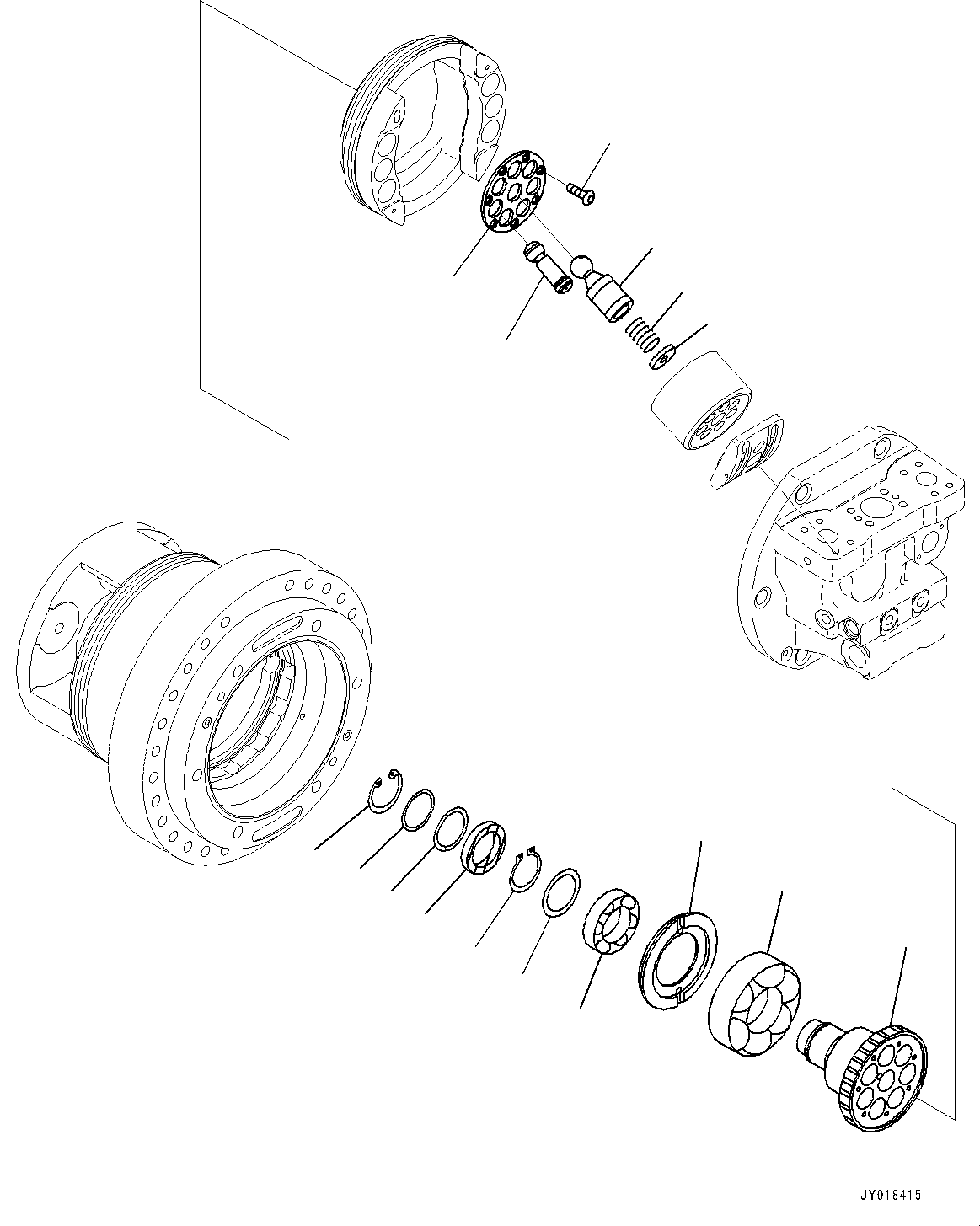 Bulldozers Komatsu / D61PX-23 S/N 30001-UP(0000655C) / Final Drive, HST Motor, L.H. (3/4) (#30001-)(F001008 : F2380-002006)