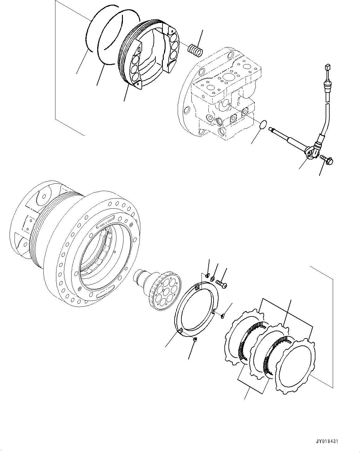 Bulldozers Komatsu / D61PX-23 S/N 30001-UP(0000655C) / Final Drive, HST Motor, R.H. (4/4) (#30001-)(F001018 : F2380-002014)