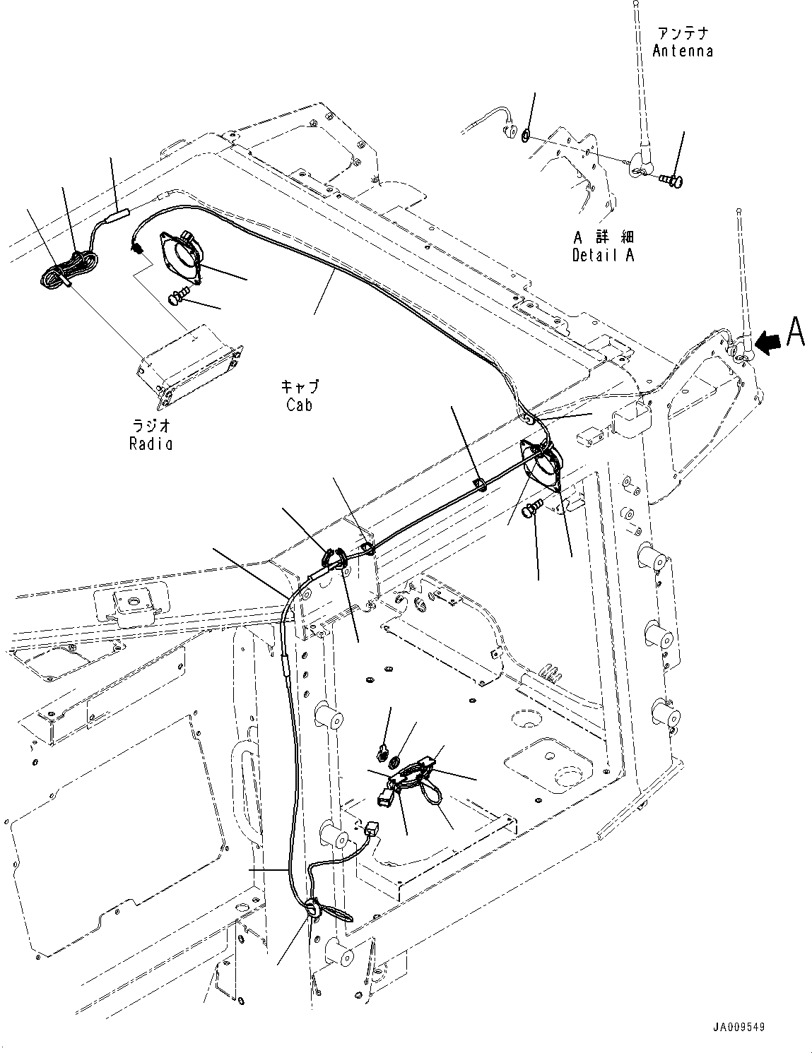 Bulldozers Komatsu / D61PX-23 S/N 30001-UP(0000655C) / Cab, Rubber Antenna Mounting and Speaker (#30001-)(K015018 : K0210-005018)
