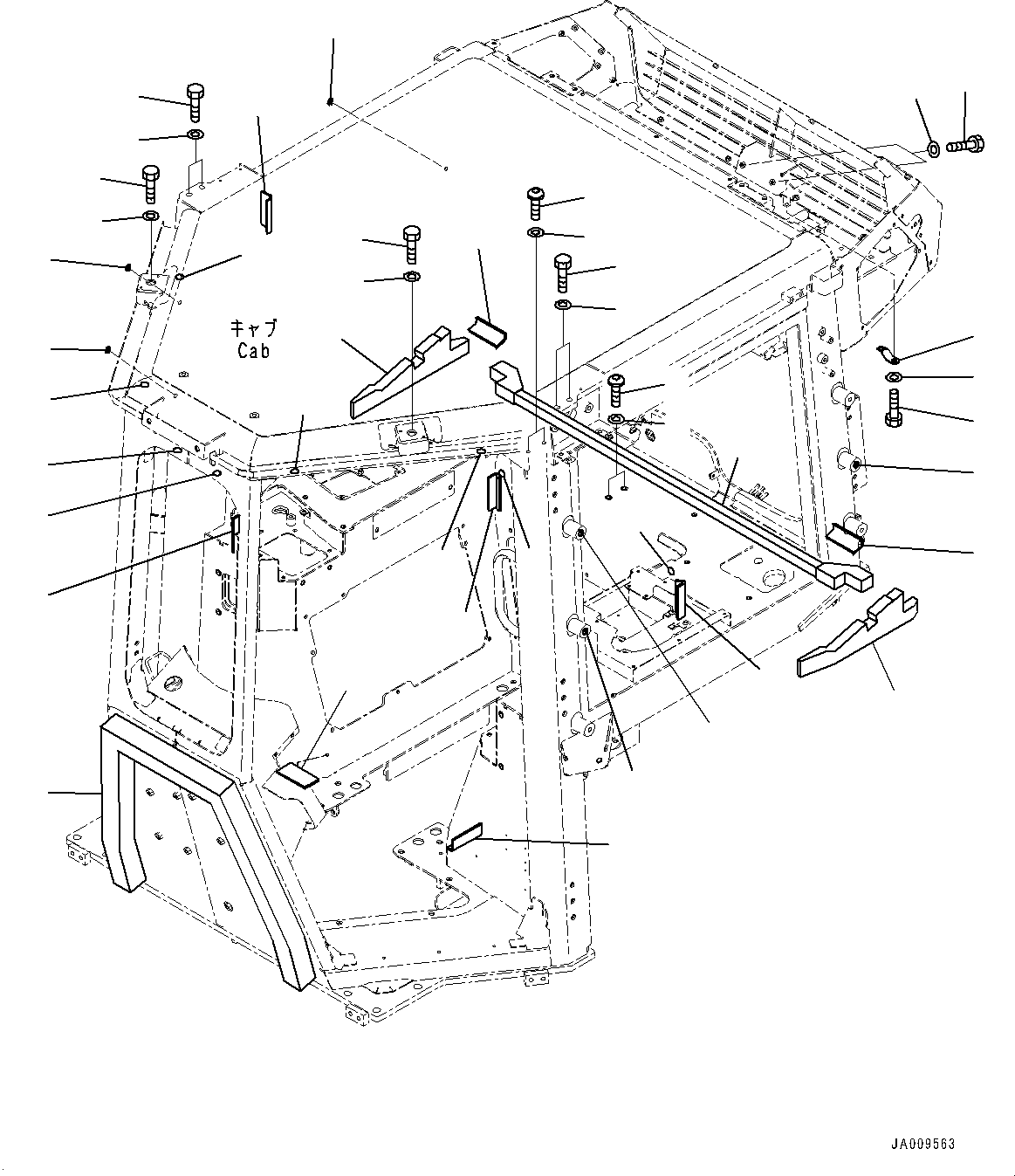 Bulldozers Komatsu / D61PX-23 S/N 30001-UP(0000655C) / Cab, Plug and Outside Seal (#30001-)(K012025 : K0210-002024)