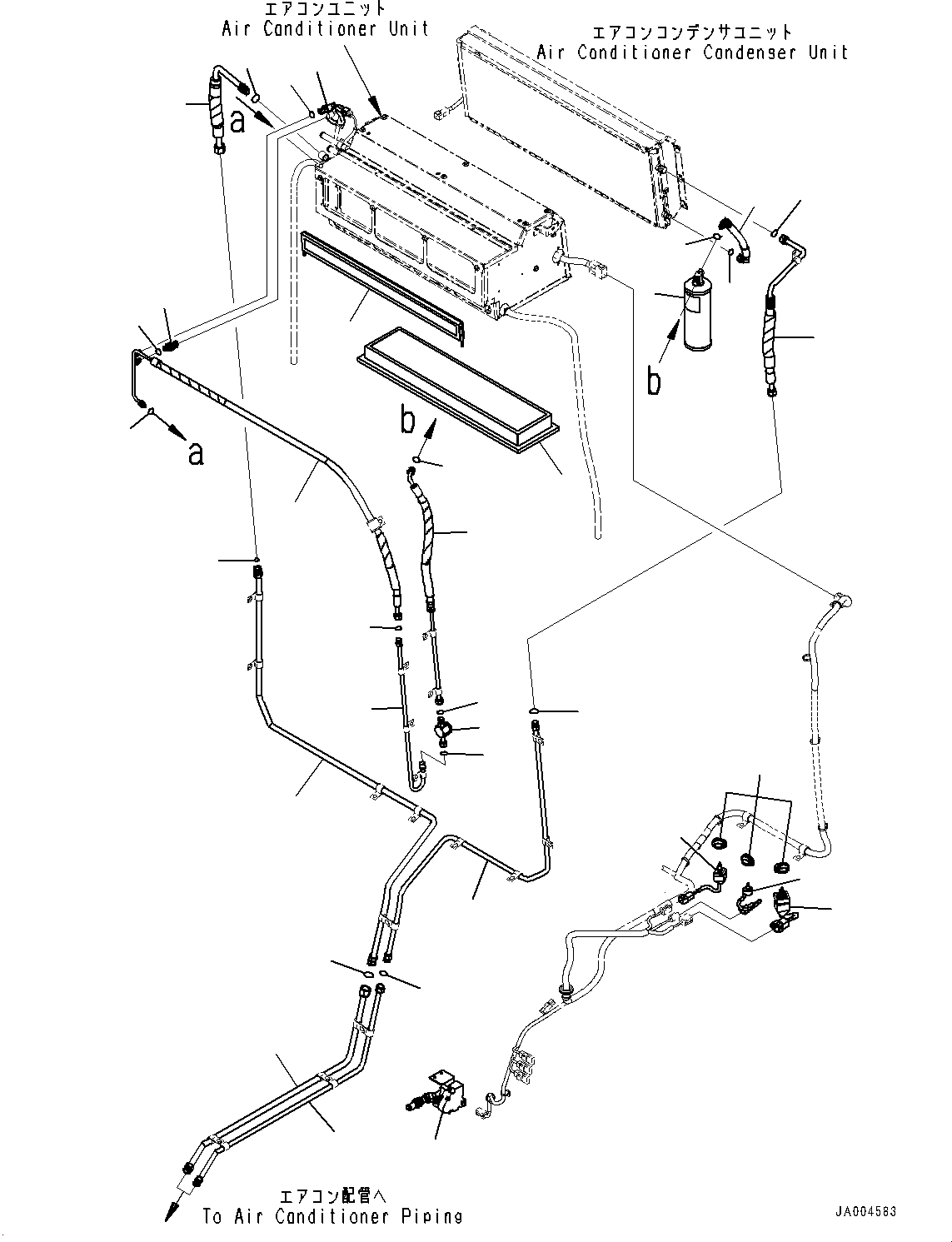 Bulldozers Komatsu / D61PX-23 S/N 30001-UP(0000655C) / Cab, Heater Piping (#30001-)(K016029 : K0210-006028)