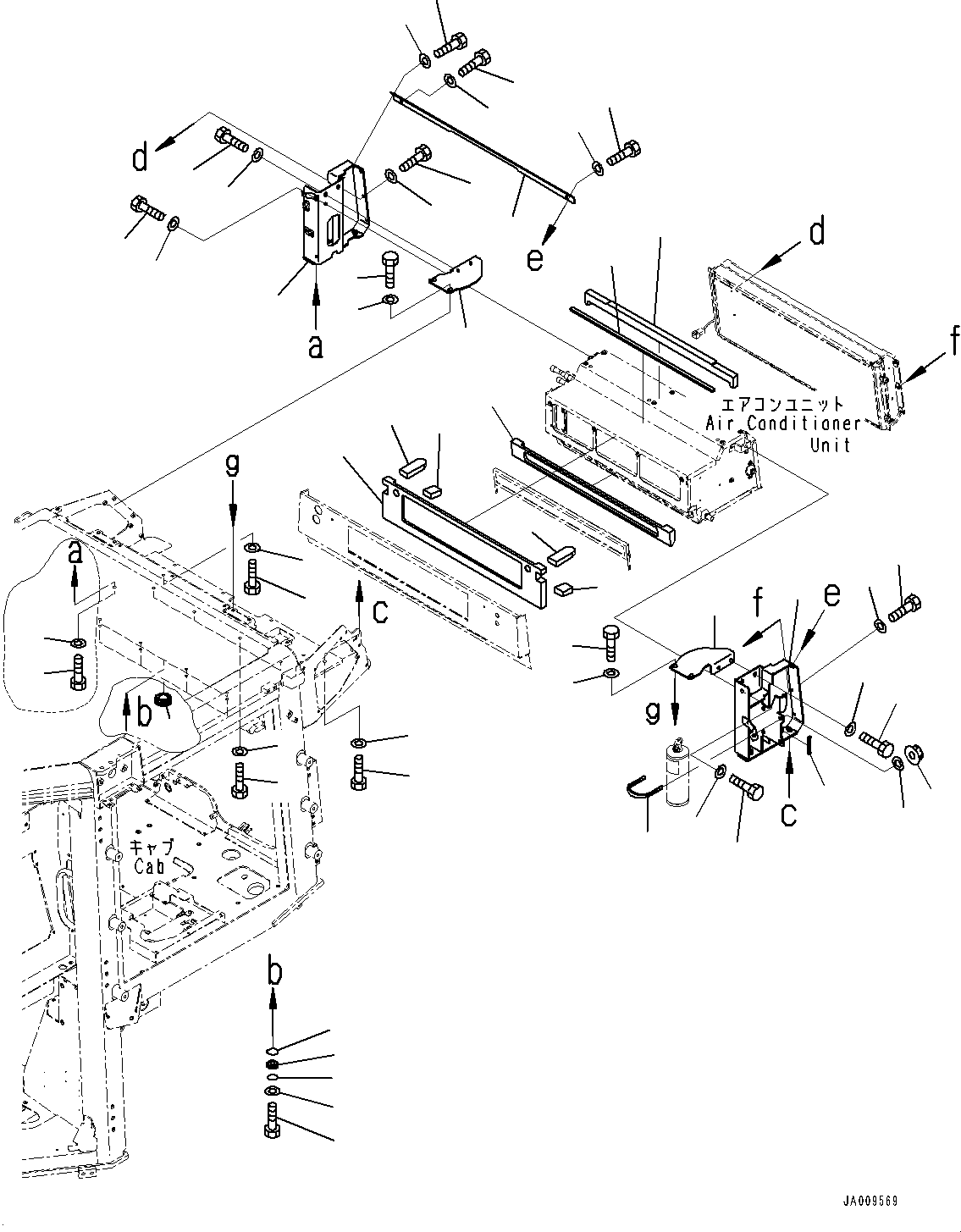 Bulldozers Komatsu / D61PX-23 S/N 30001-UP(0000655C) / Cab, Air Conditioner Cover (#30001-)(K012031 : K0210-002030)