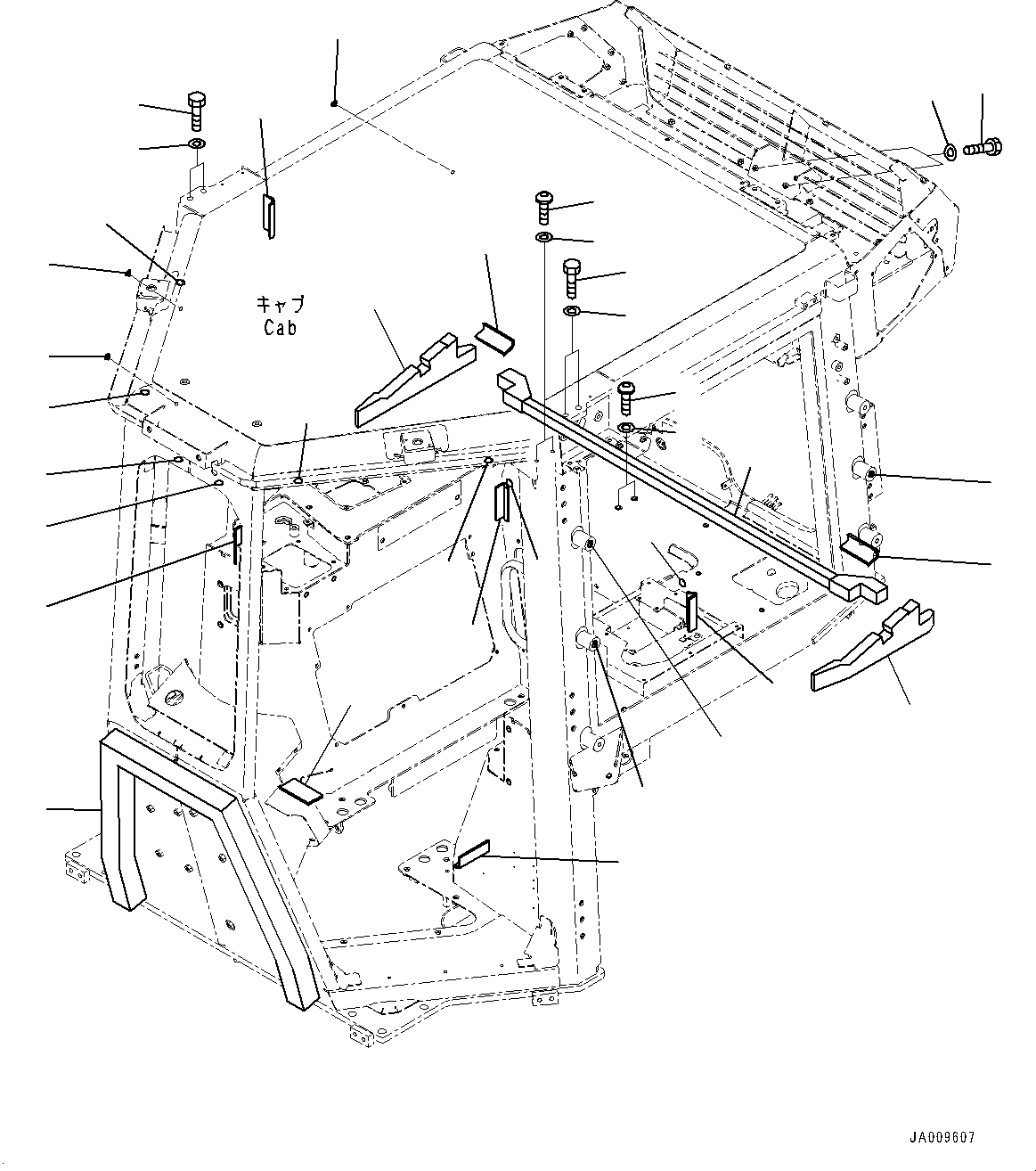 Bulldozers Komatsu / D61PX-23 S/N 30001-UP(0000655C) / Cab, Plug and Outside Seal (#30001-)(K015025 : K0210-005024)