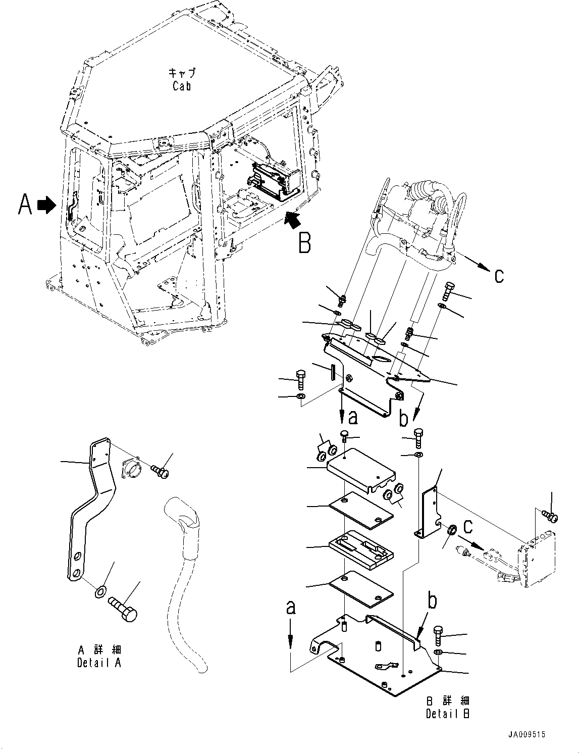 Bulldozers Komatsu / D61PX-23 S/N 30001-UP(0000655C) / Cab Electrical Unit, Bracket and Clip (#30001-)(K019004 : K0230-002003)
