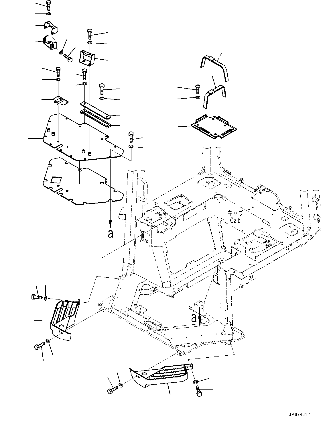Bulldozers Komatsu / D61PX-23 S/N 30001-UP(0000655C) / Cab Electrical Unit, Bracket (#31989-)(K019007 : K0230-002004B)