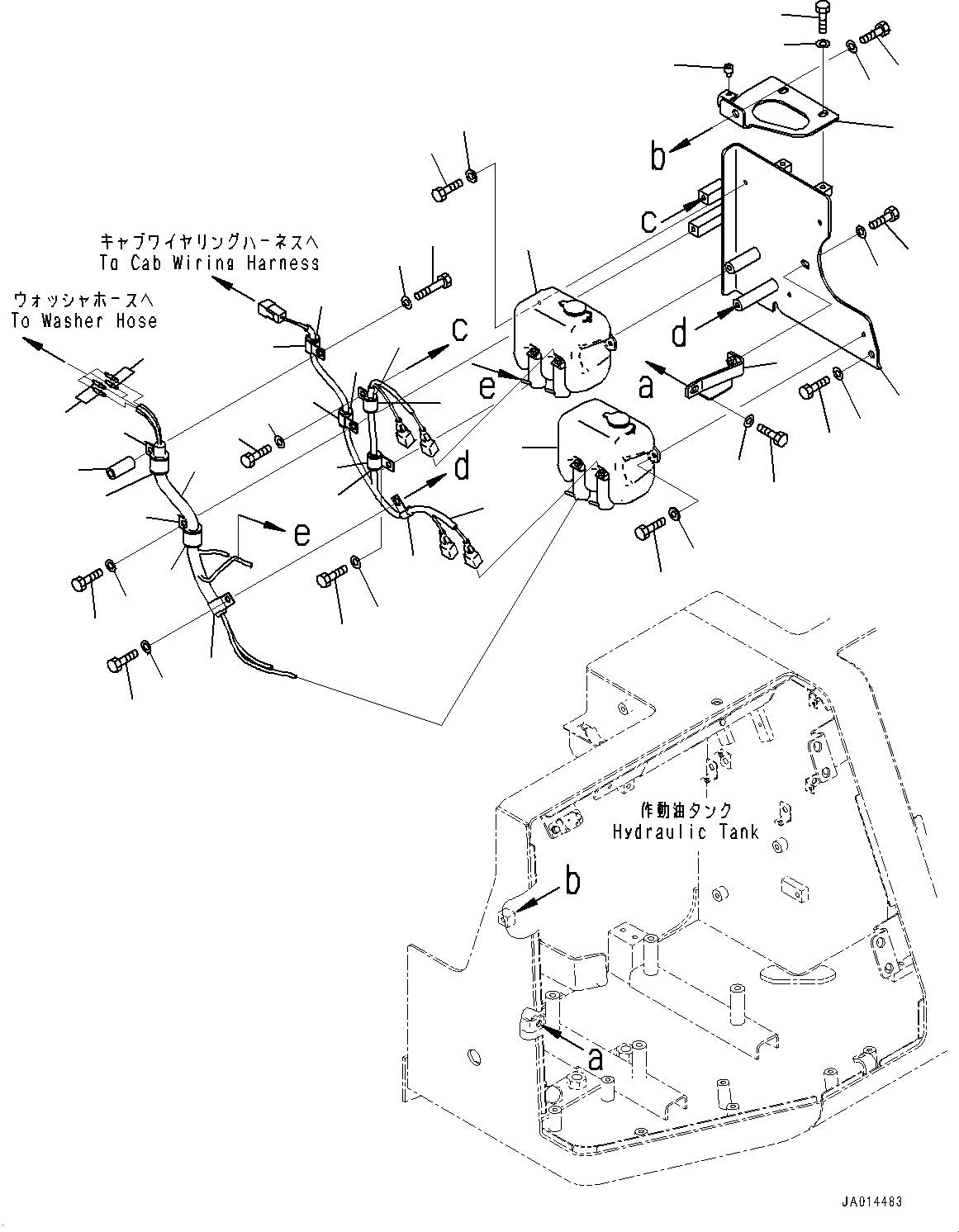 Bulldozers Komatsu / D61PX-23 S/N 30001-UP(0000655C) / Window Washer Tank,  (#30629-)(K028003 : K2910-001001B)