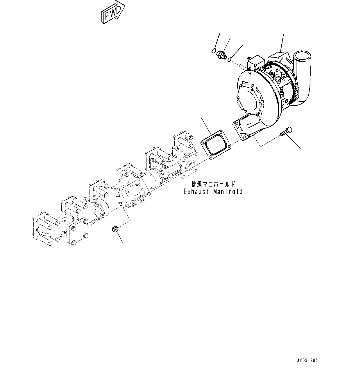 Engines Komatsu / SAA6D140E-6A S/N 730001-UP (For HM400-3)(0000657C) / Variable Geometry Turbocharger (VGT), Mounting Parts (#730477-)(A008001 : A1530-002001)