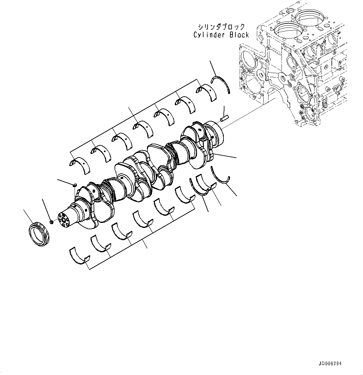 Engines Komatsu / SAA6D140E-6A S/N 730001-UP (For HM400-3)(0000657C) / Crankshaft (#730001-)(B014001 : A2310-002001)