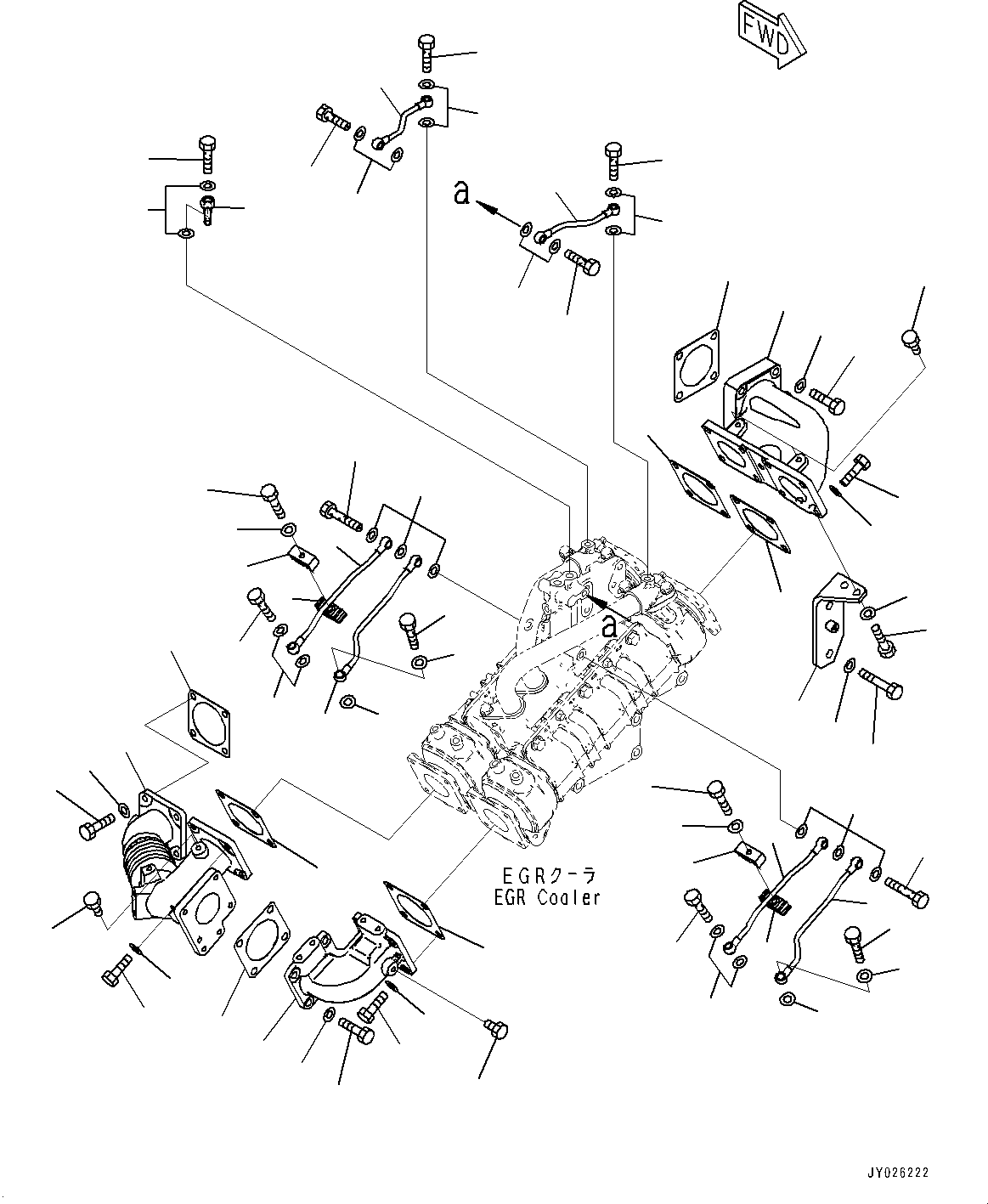 Engines Komatsu / SAA6D140E-6A S/N 730001-UP (For HM400-3)(0000657C) / Exhaust Gas Re-circulation (EGR) Valve, EGR Cooler Piping and Air Vent (#730001-)(A010003 : A1550-001003)