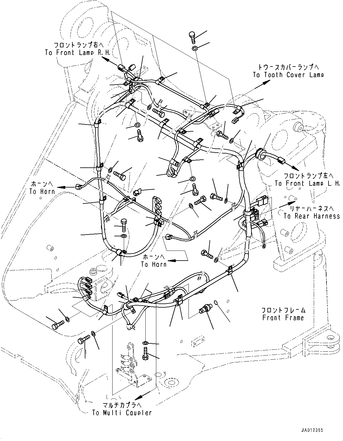 Wheel Loaders Komatsu / WA470-7 S/N 10001-UP(0000681C) / Front Wiring Harness, Wiring Harness and Senser (#10001-)(E012001 : E0200-009001)