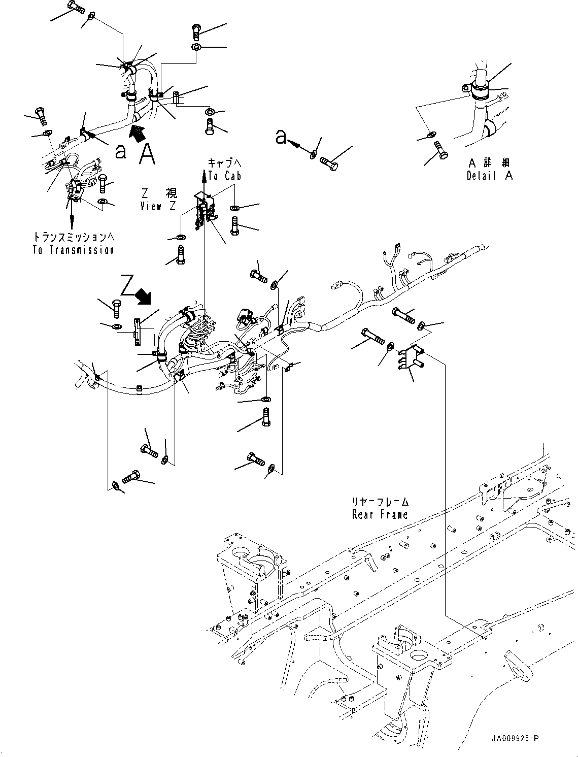 Wheel Loaders Komatsu / WA470-7 S/N 10001-UP(0000681C) / Front Wiring Harness, Wiring Harness Mounting (#10001-)(E010002 : E0200-007002)