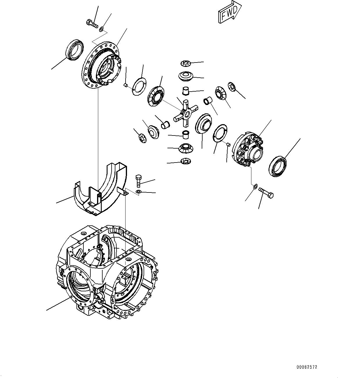 Wheel Loaders Komatsu / WA470-7 S/N 10001-UP(0000681C) / Front Axle, Differential, Case and Housing (#10001-)(F006005 : F4400-001004)