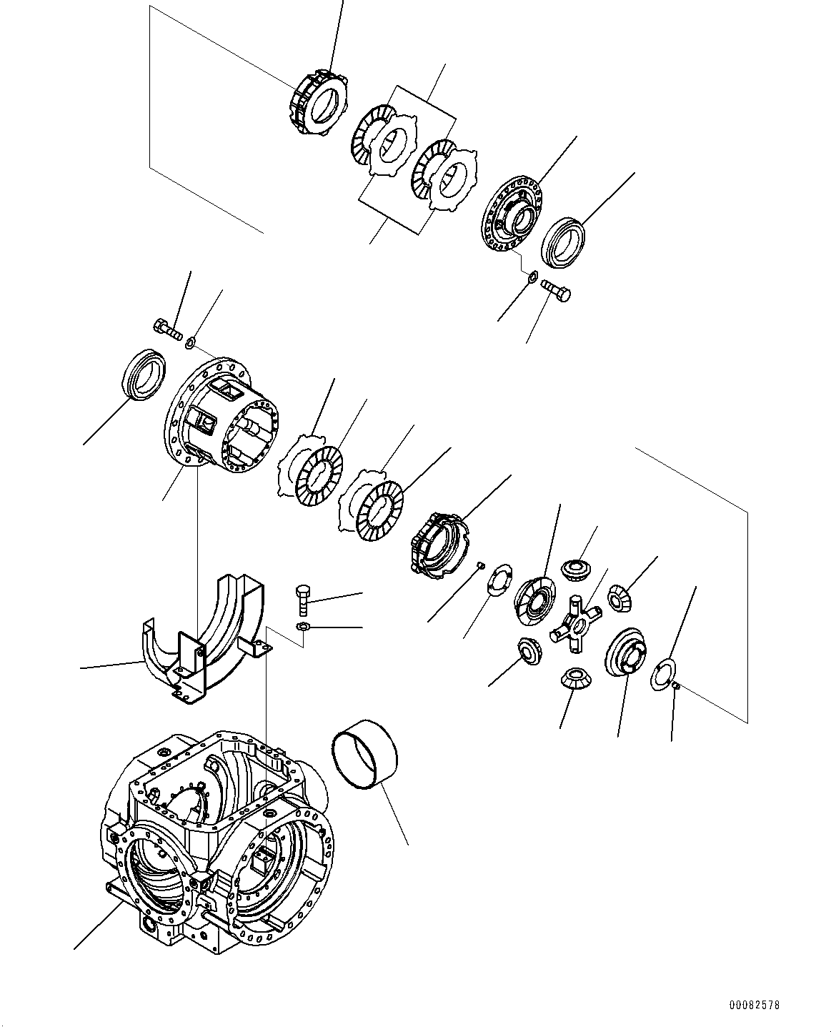 Wheel Loaders Komatsu / WA470-7 S/N 10001-UP(0000681C) / Front Axle, Differential, Case and Housing (#10001-)(F007005 : F4400-002004)