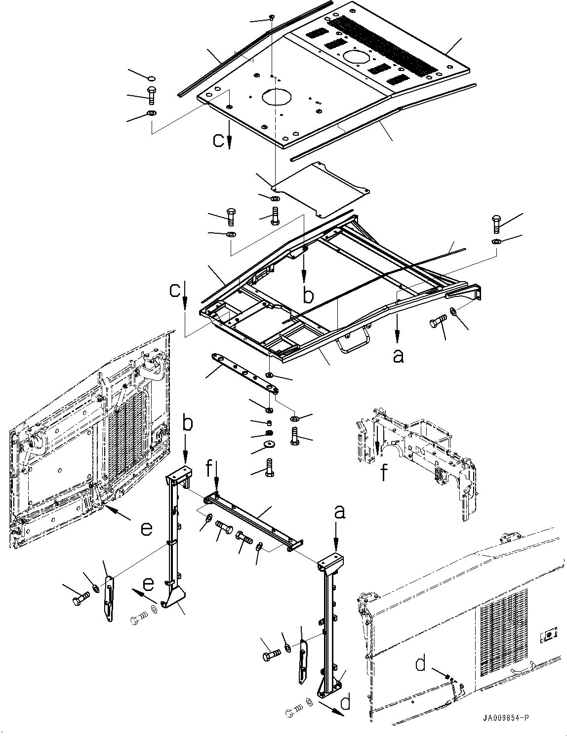 Wheel Loaders Komatsu / WA470-7 S/N 10001-UP(0000681C) / Hood, Hood and Frame (#10001-)(M031001 : M4100-040001)