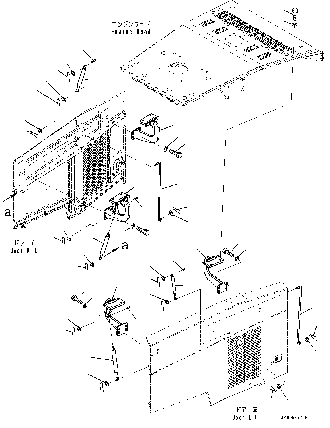 Wheel Loaders Komatsu / WA470-7 S/N 10001-UP(0000681C) / Hood, Door Hinge (#10360-)(M010003 : M4100-026003)