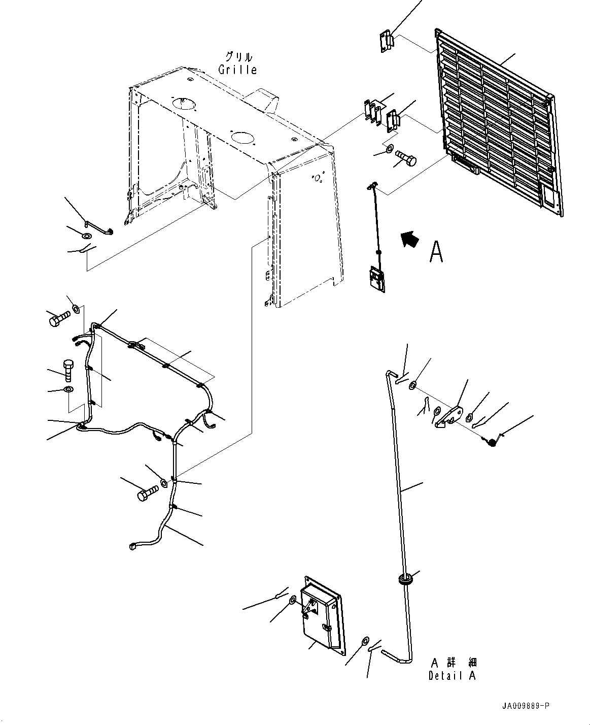 Wheel Loaders Komatsu / WA470-7 S/N 10001-UP(0000681C) / Hood, Grille Related Parts (#10001-10359)(M013009 : M4100-002009)