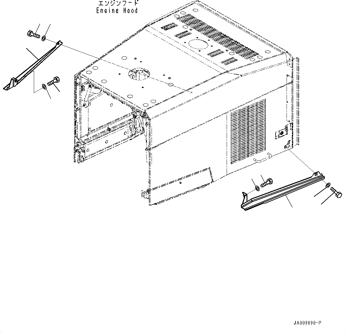 Wheel Loaders Komatsu / WA470-7 S/N 10001-UP(0000681C) / Hood, Cover Mounting (#10001-)(M032011 : M4100-047010)