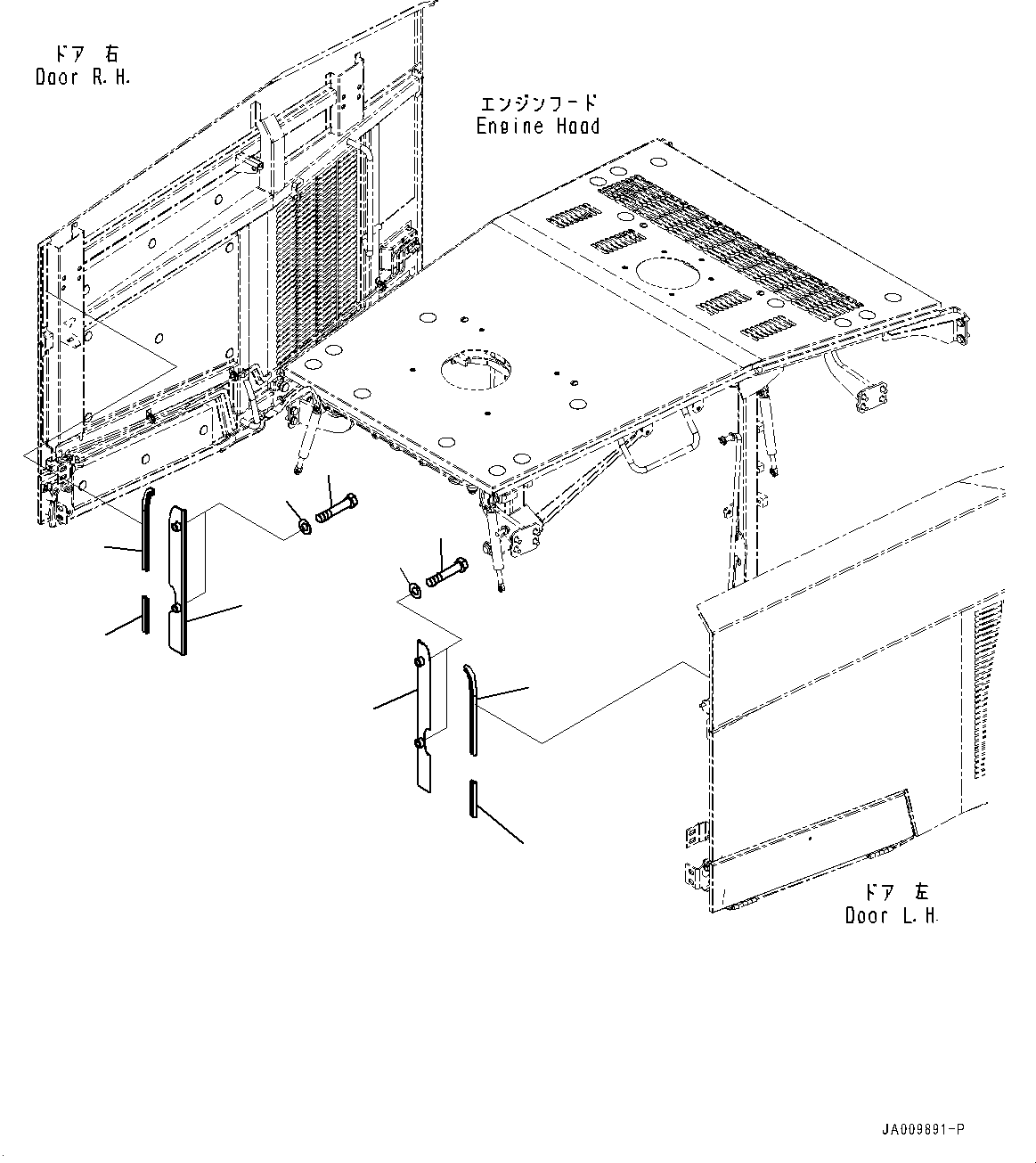 Wheel Loaders Komatsu / WA470-7 S/N 10001-UP(0000681C) / Hood, Seal (#10360-)(M018014 : M4100-030011)