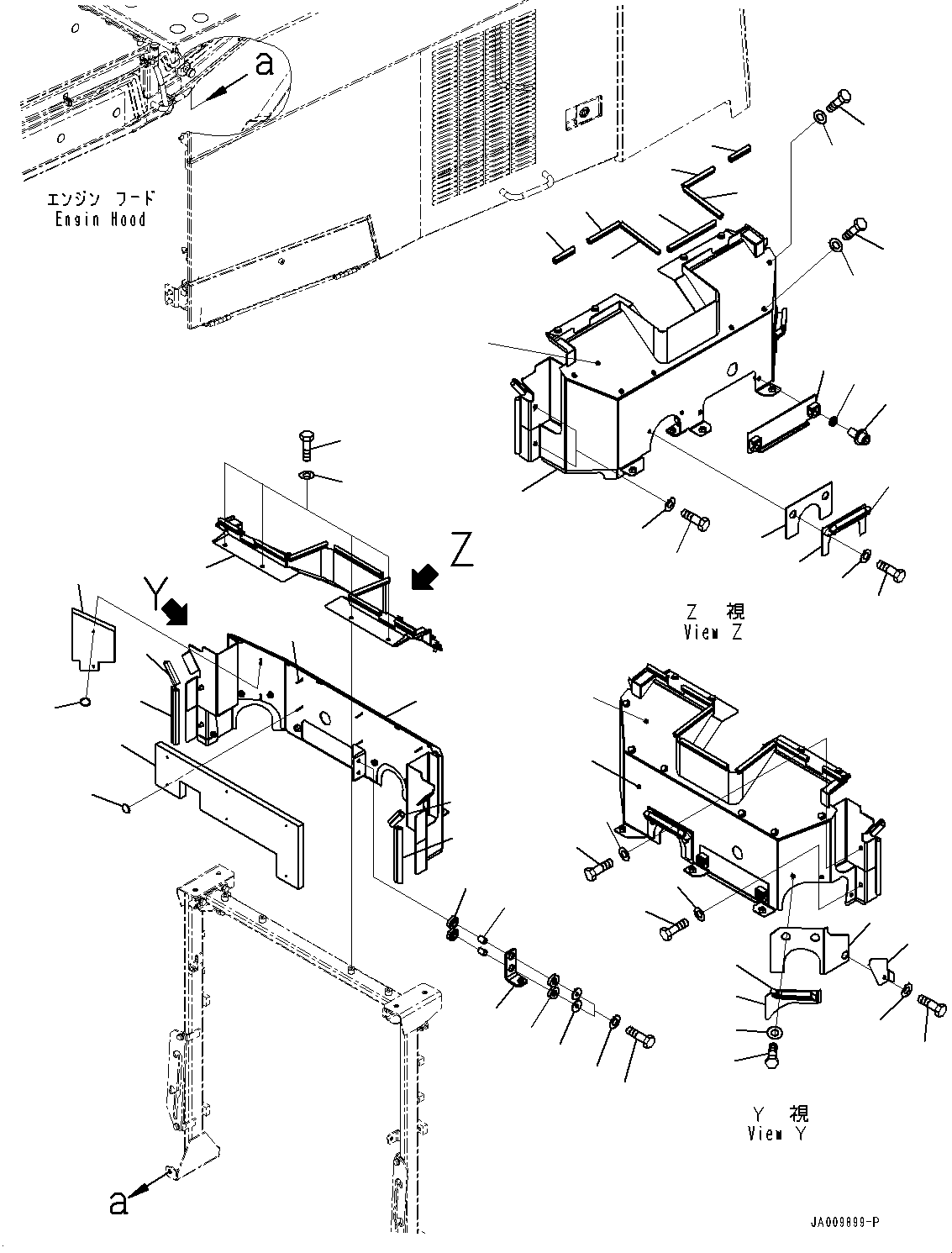 Wheel Loaders Komatsu / WA470-7 S/N 10001-UP(0000681C) / Hood, Baffle (#10001-10359)(M009012 : M4100-011012)