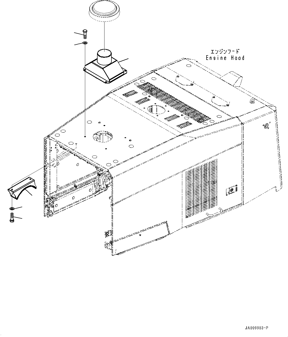Wheel Loaders Komatsu / WA470-7 S/N 10001-UP(0000681C) / Hood, Air Cleaner Cover (#10001-10359)(M009013 : M4100-011013)