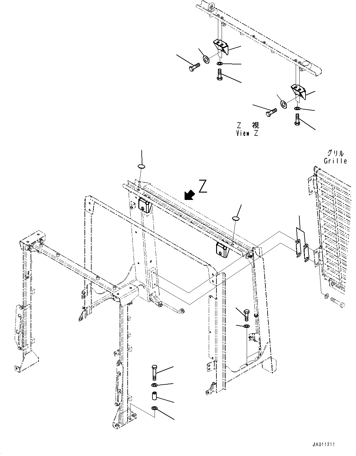 Wheel Loaders Komatsu / WA470-7 S/N 10001-UP(0000681C) / Hood, Mounting (#10001-)(M031017 : M4100-040016)