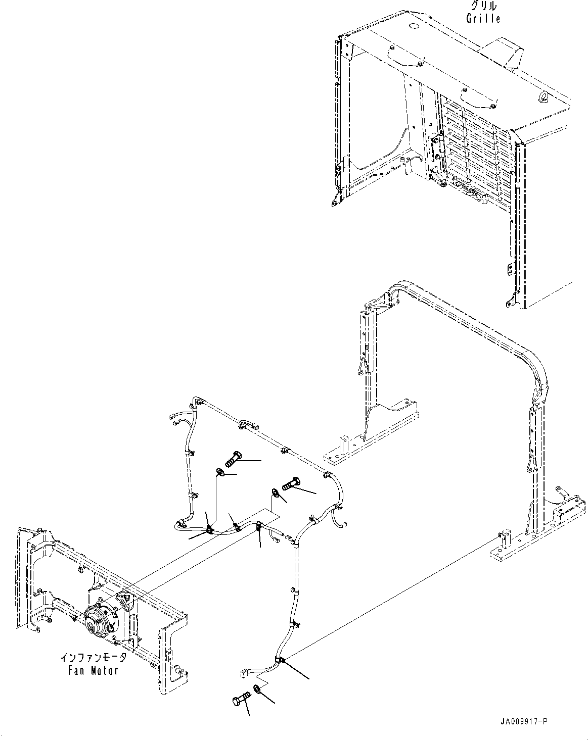 Wheel Loaders Komatsu / WA470-7 S/N 10001-UP(0000681C) / Hood, Wiring Harness Mounting (#10001-)(M032019 : M4100-047018)