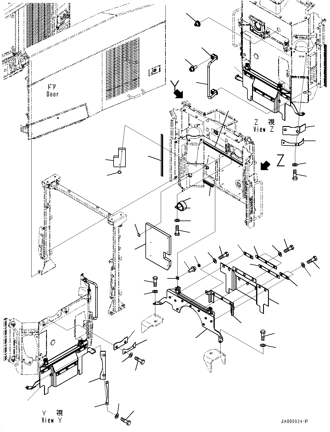 Wheel Loaders Komatsu / WA470-7 S/N 10001-UP(0000681C) / Hood, Handrail and Sheet (#10360-)(M018024 : M4100-030021)