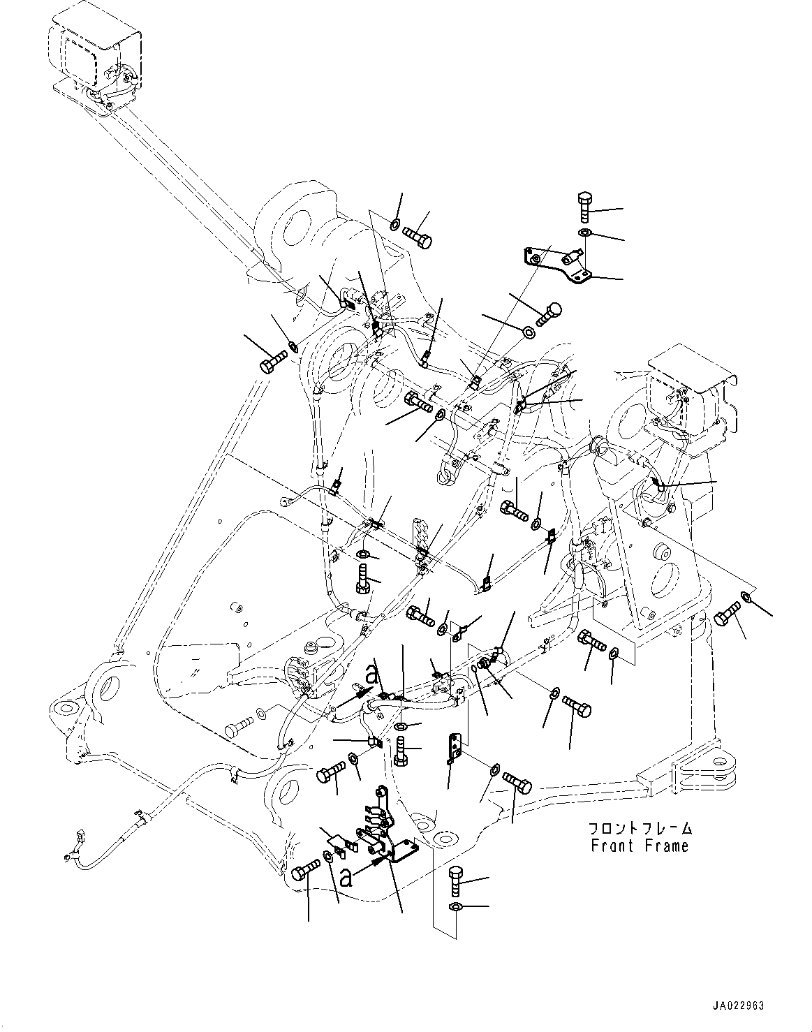 Wheel Loaders Komatsu / WA470-7 S/N 10001-UP(0000681C) / Front Wiring Harness, Wiring Harness Mounting (#10001-)(E012002 : E0200-009002)