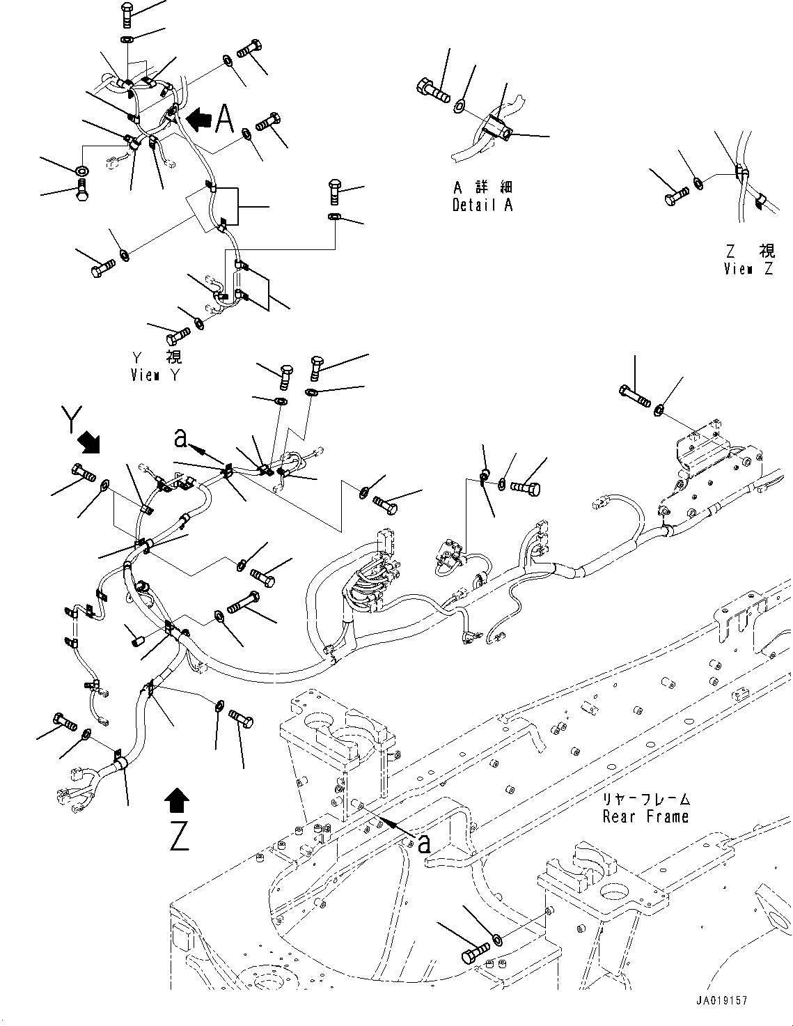 Wheel Loaders Komatsu / WA470-7 S/N 10001-UP(0000681C) / Rear Wiring Harness, Mounting (3/3) (#10085-)(E015004 : E0202-001003A)