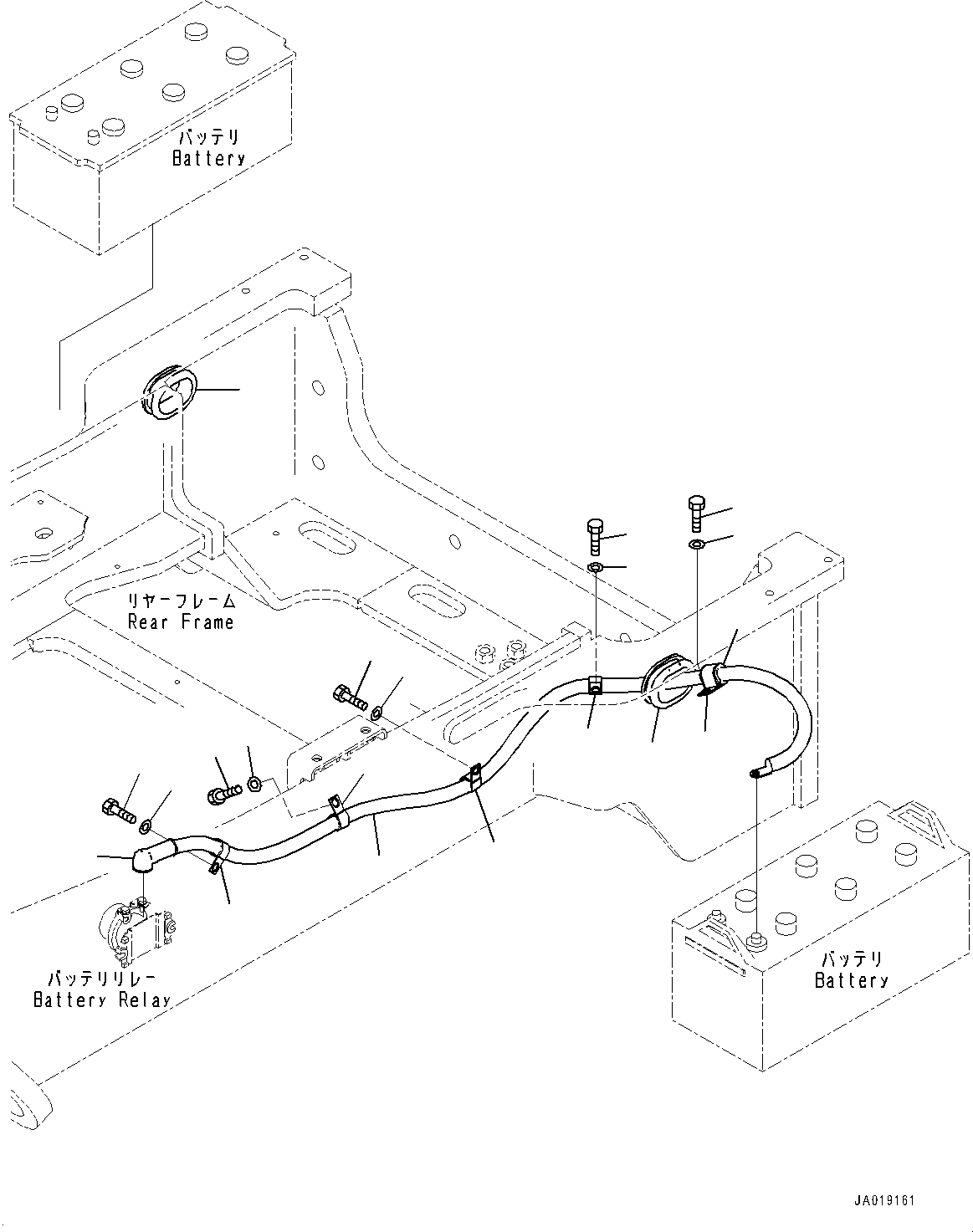 Wheel Loaders Komatsu / WA470-7 S/N 10001-UP(0000681C) / Rear Wiring Harness, Battery Cable (#10001-)(E015005 : E0202-001004)