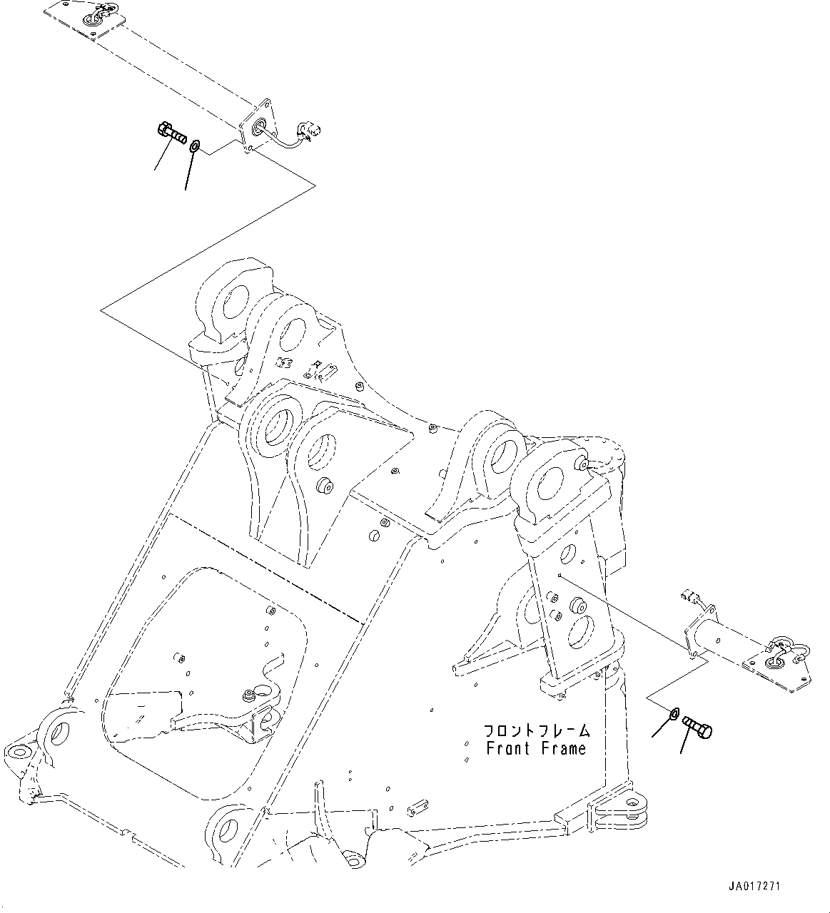 Wheel Loaders Komatsu / WA470-7 S/N 10001-UP(0000681C) / Front Lamp, Support Mounting (#10001-)(E018003 : E0300-001003)