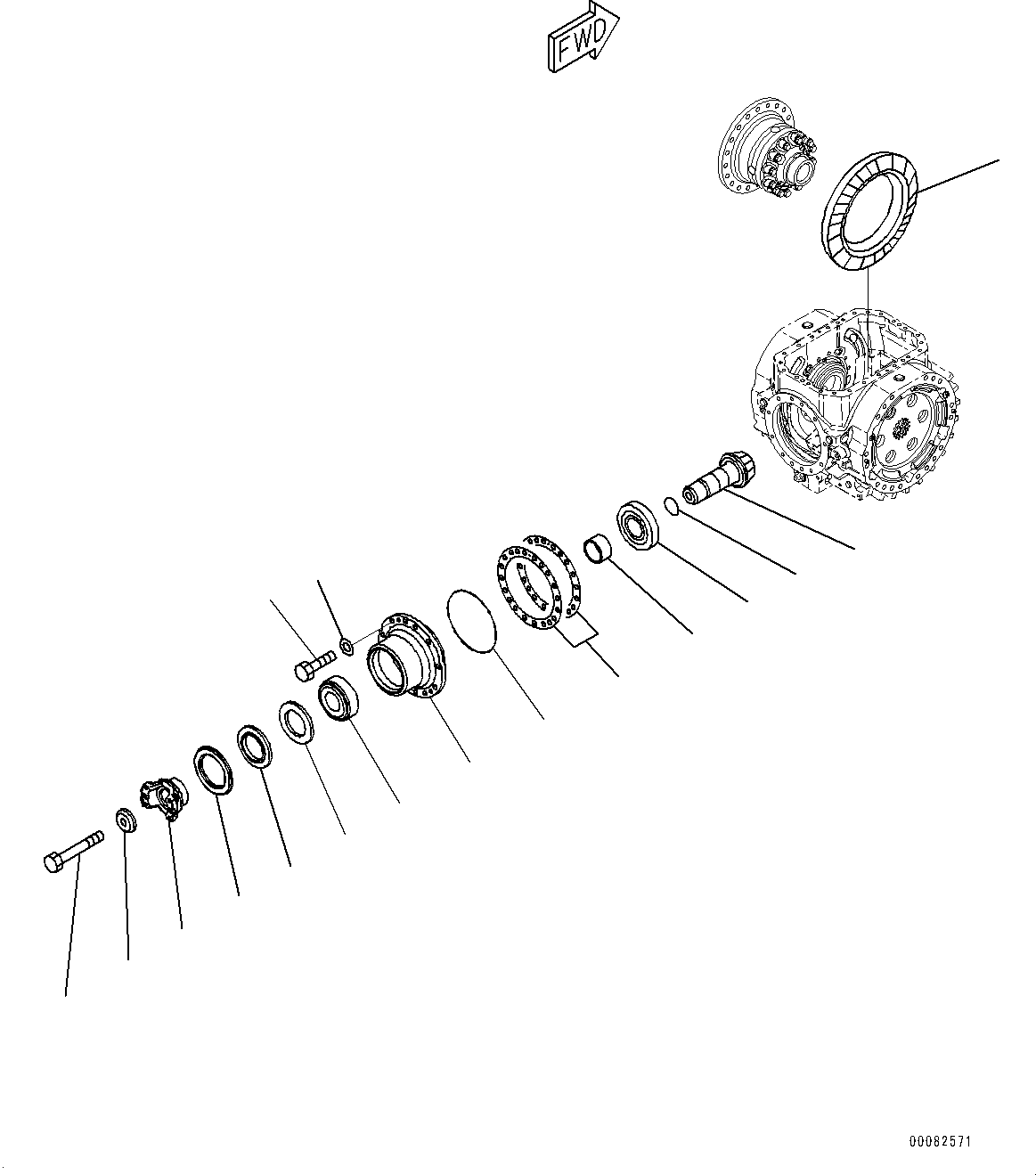 Wheel Loaders Komatsu / WA470-7 S/N 10001-UP(0000681C) / Front Axle, Differential, Pinion and Cage (#10001-10158)(F006003 : F4400-001003)