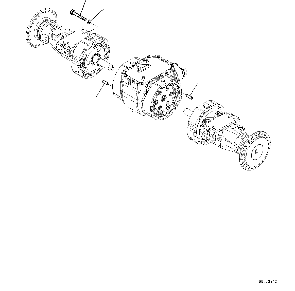 Wheel Loaders Komatsu / WA470-7 S/N 10001-UP(0000681C) / Front Axle, Housing Mounting (#10001-)(F006008 : F4400-001007)