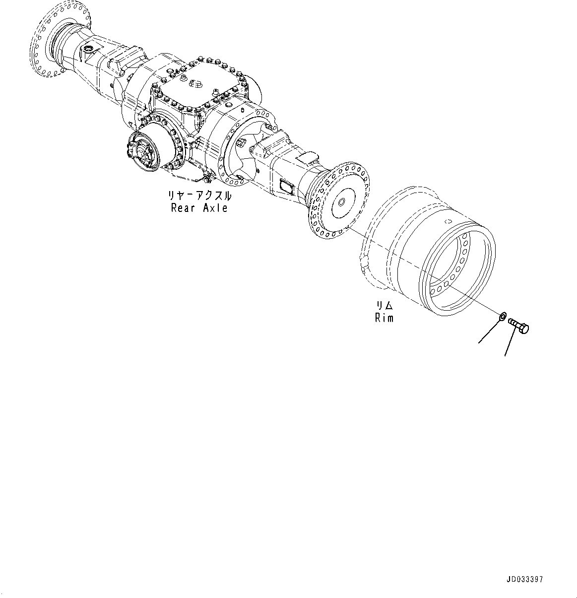Wheel Loaders Komatsu / WA470-7 S/N 10001-UP(0000681C) / Rear Axle, Wheel Rim Mounting (#10001-)(F013008 : F4500-004008)