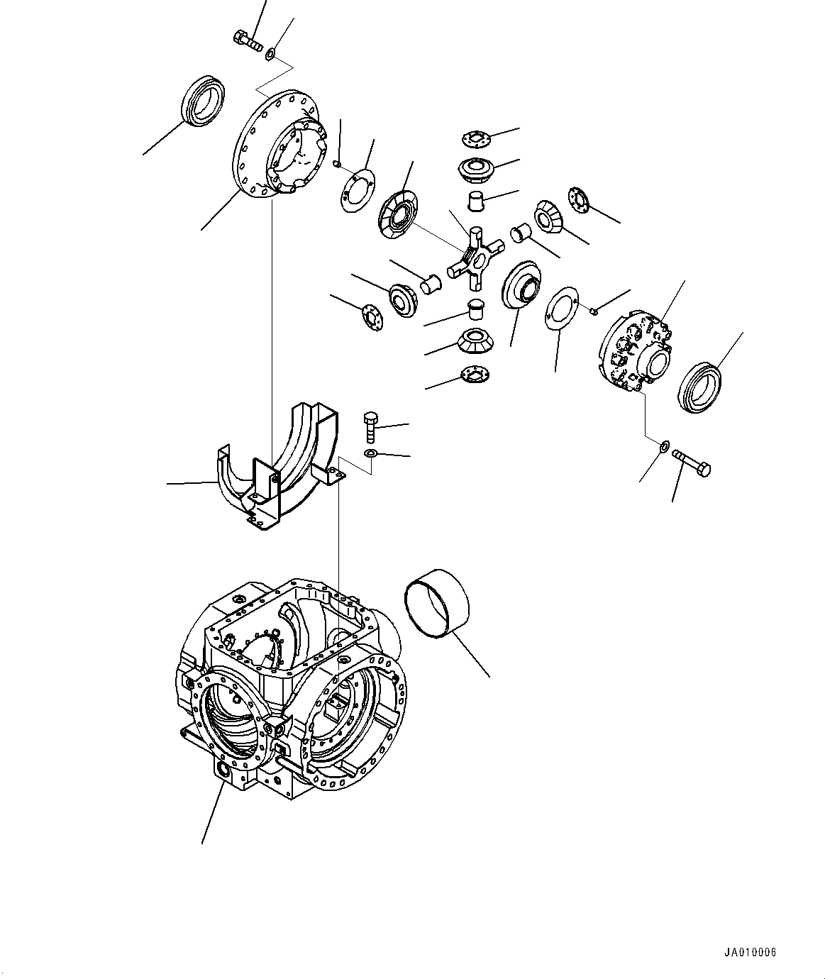 Wheel Loaders Komatsu / WA470-7 S/N 10001-UP(0000681C) / Rear Axle, Differential, Case and Housing (#10001-)(F011005 : F4500-002004)