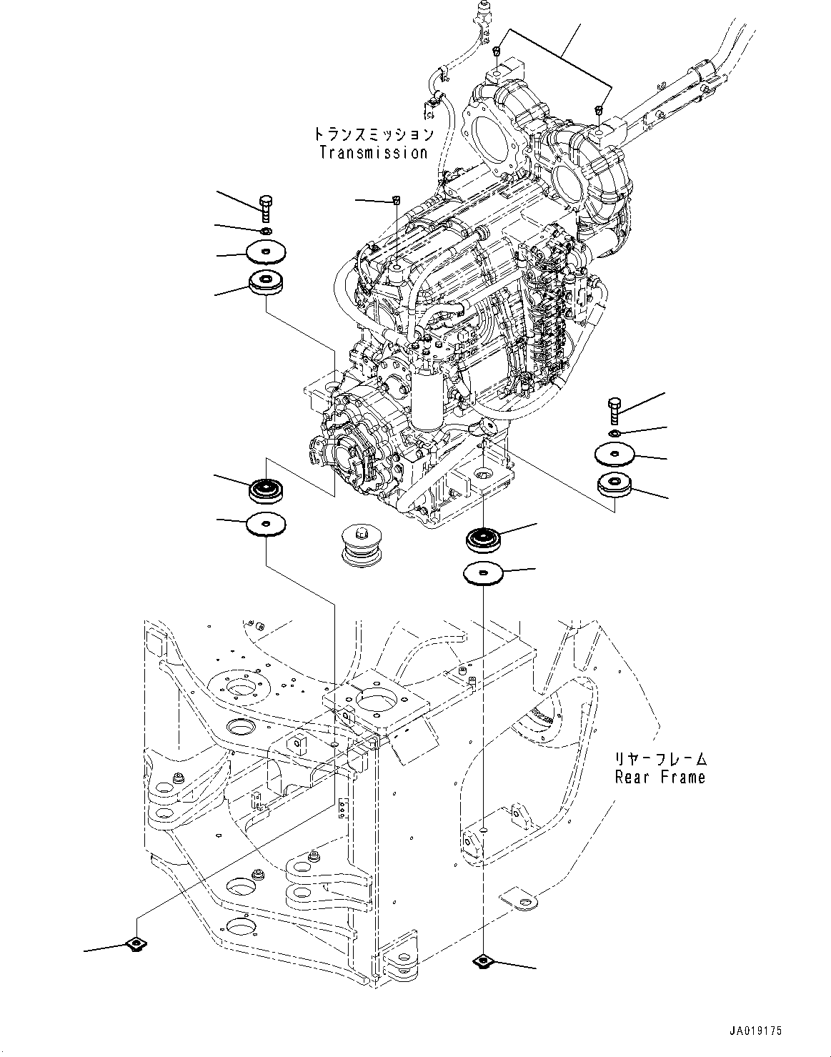 Wheel Loaders Komatsu / WA470-7 S/N 10001-UP(0000681C) / Transmission Mounting (#10001-)(F014001 : F4810-001001)