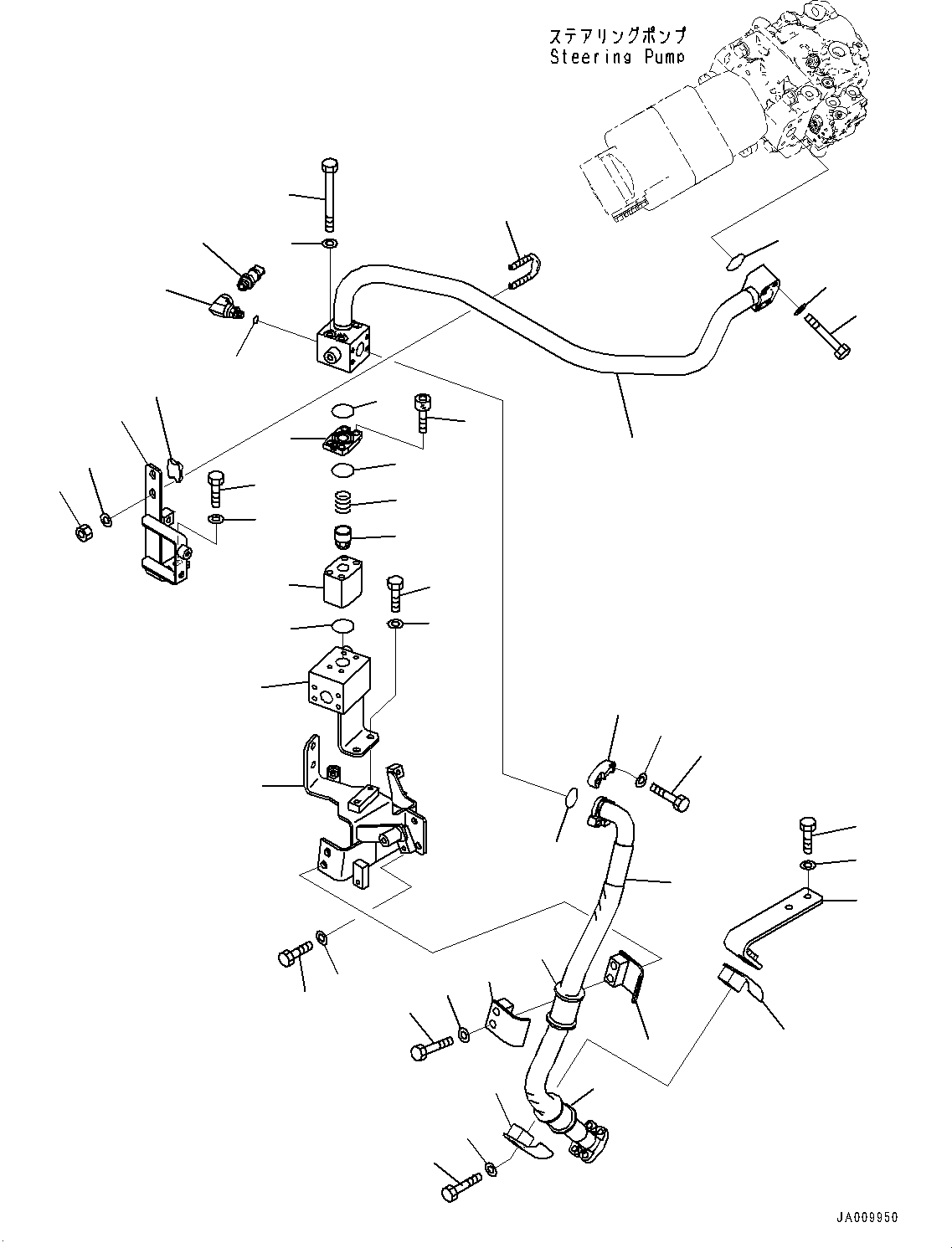 Wheel Loaders Komatsu / WA470-7 S/N 10001-UP(0000681C) / Hydraulic Pump, Steering Piping (#10360-)(H013020 : H0210-004020)
