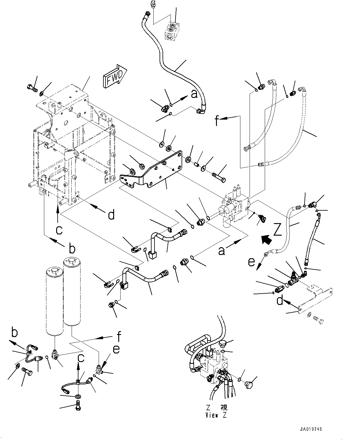 Wheel Loaders Komatsu / WA470-7 S/N 10001-UP(0000681C) / Brake Control, Accumulator Charge Valve Mounting (#10268-)(K046007 : K4460-011006)