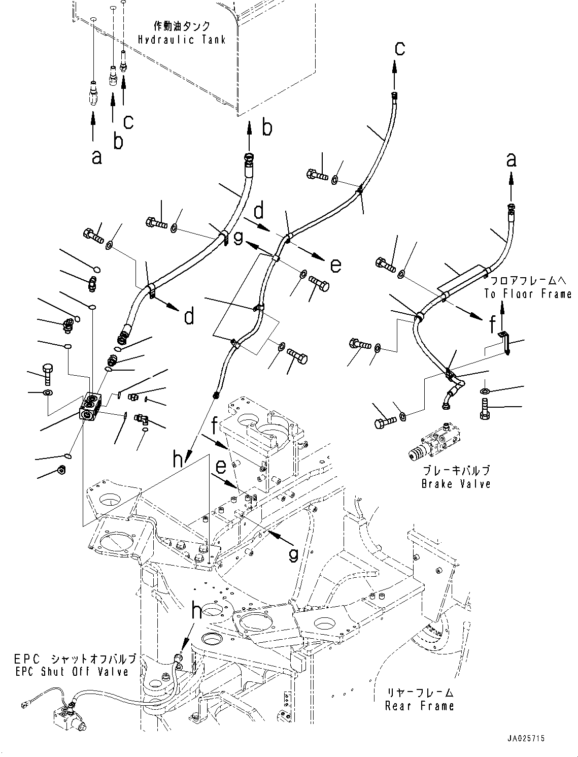 Wheel Loaders Komatsu / WA470-7 S/N 10001-UP(0000681C) / Brake Control, Brake Valve Piping, Drain (2/2) (#10559-)(K044014 : K4460-007011A)