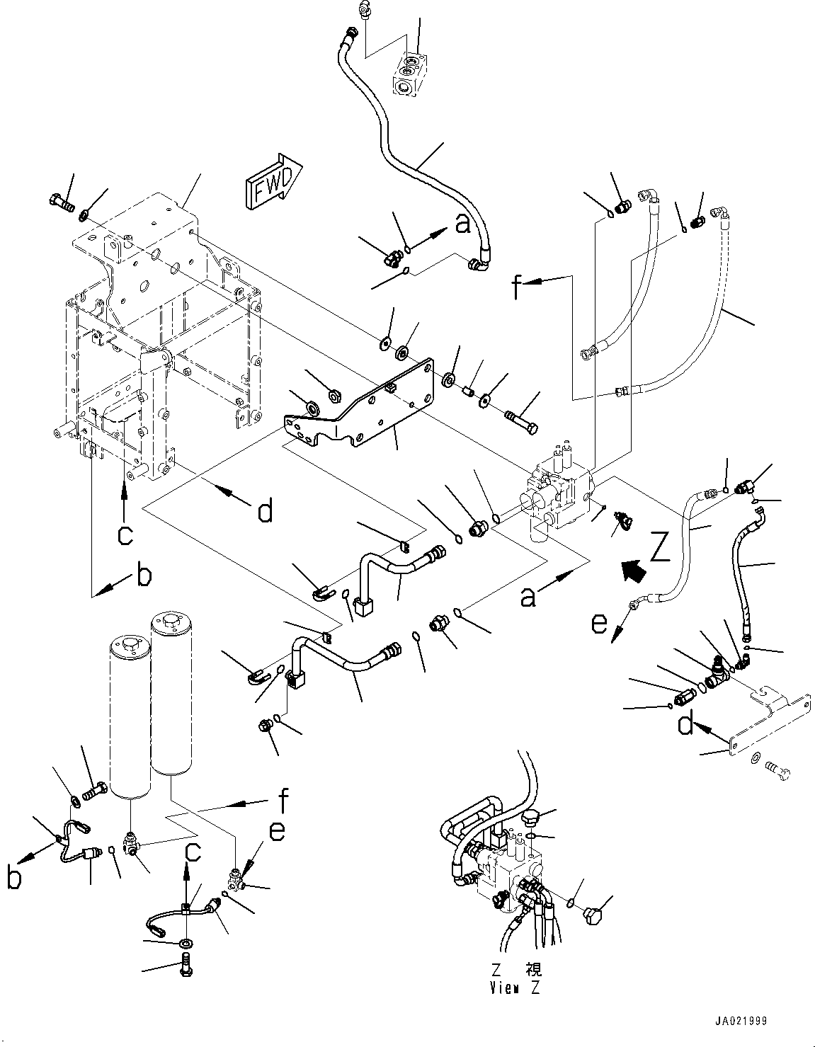 Wheel Loaders Komatsu / WA470-7 S/N 10001-UP(0000681C) / Brake Control, Accumulator Charge Valve Mounting (#10001-)(K047008 : K4460-003006)