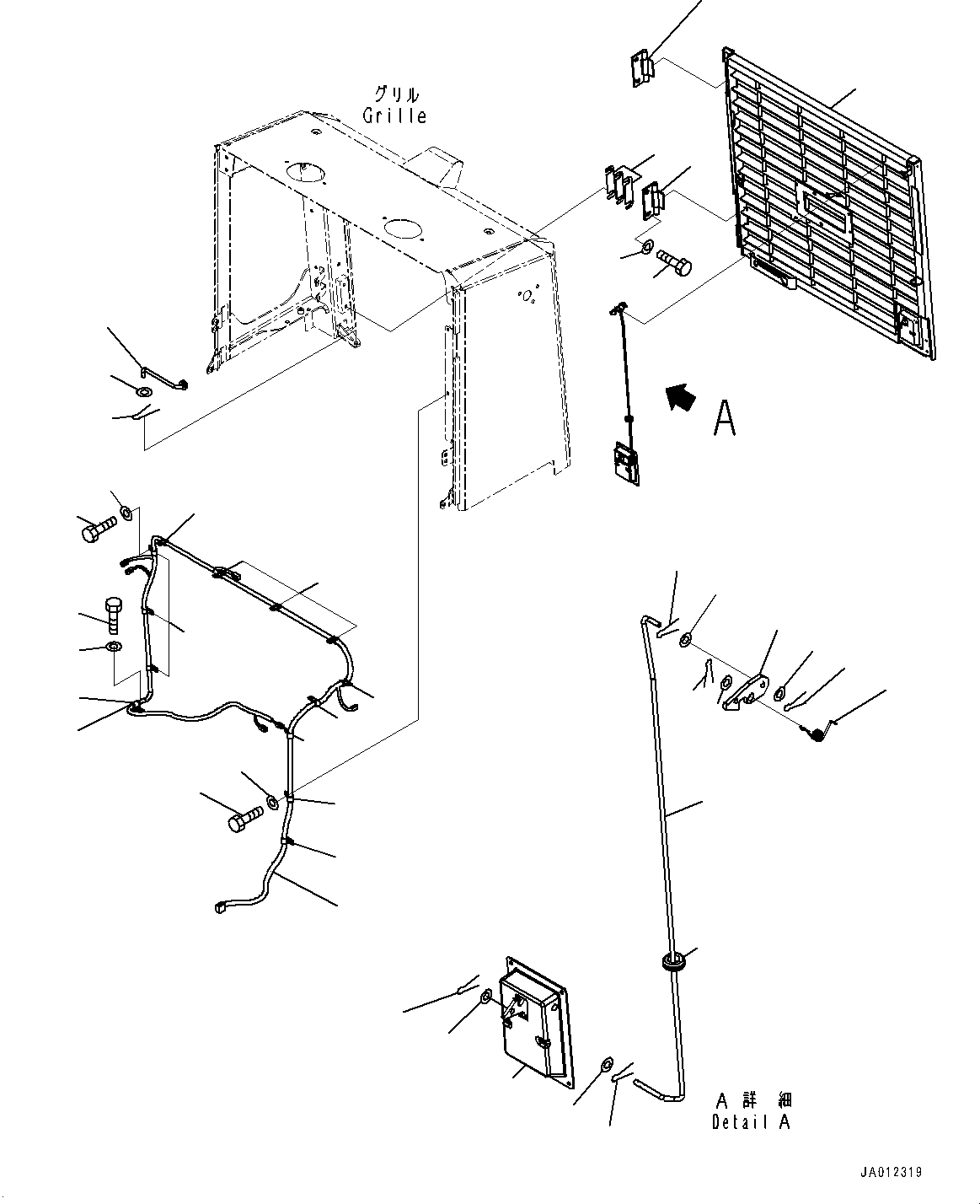 Wheel Loaders Komatsu / WA470-7 S/N 10001-UP(0000681C) / Hood, Grille Related Parts (#10001-10359)(M009009 : M4100-011009)