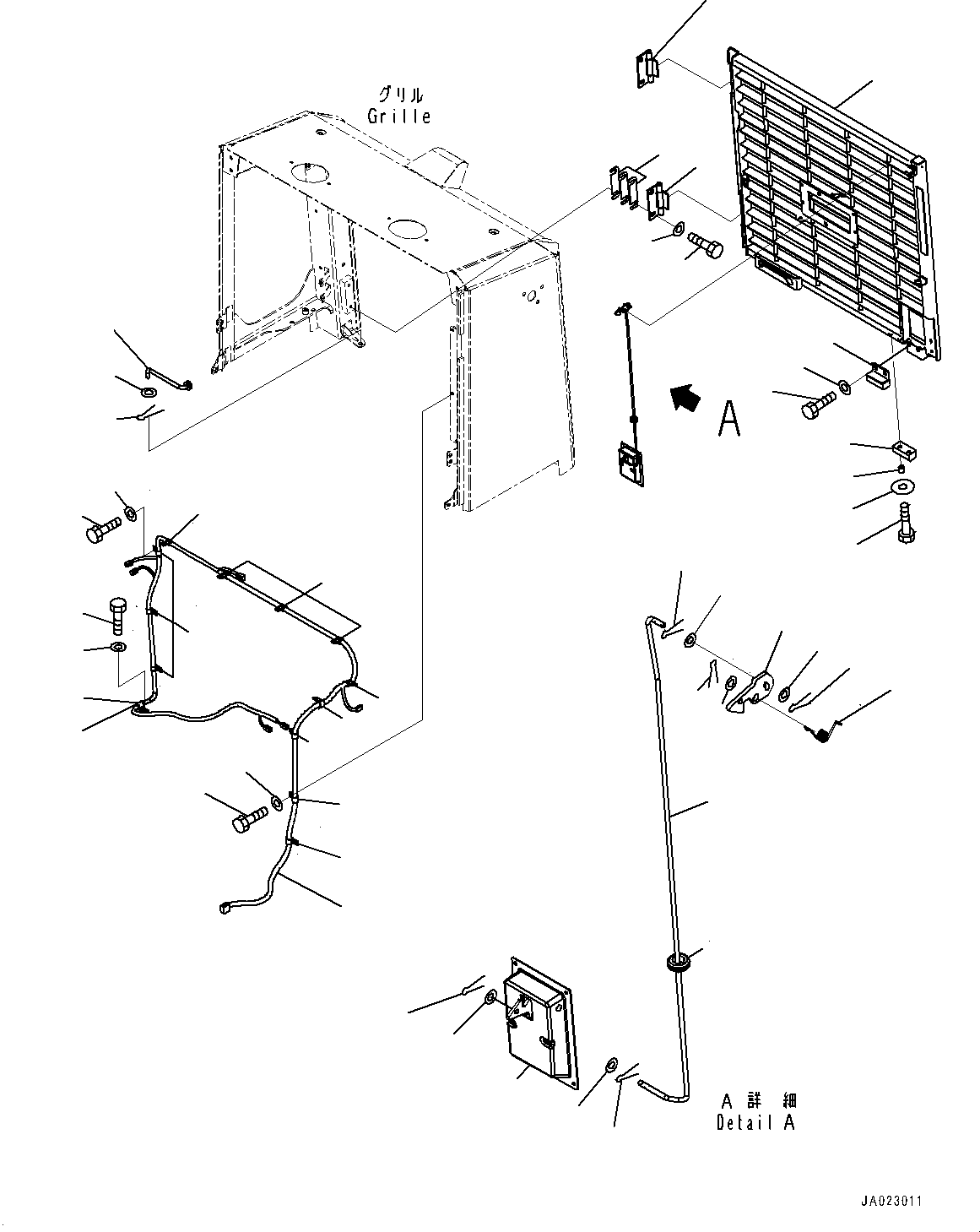 Wheel Loaders Komatsu / WA470-7 S/N 10001-UP(0000681C) / Hood, Grille Related Parts (#10460-)(M010012 : M4100-026009B)